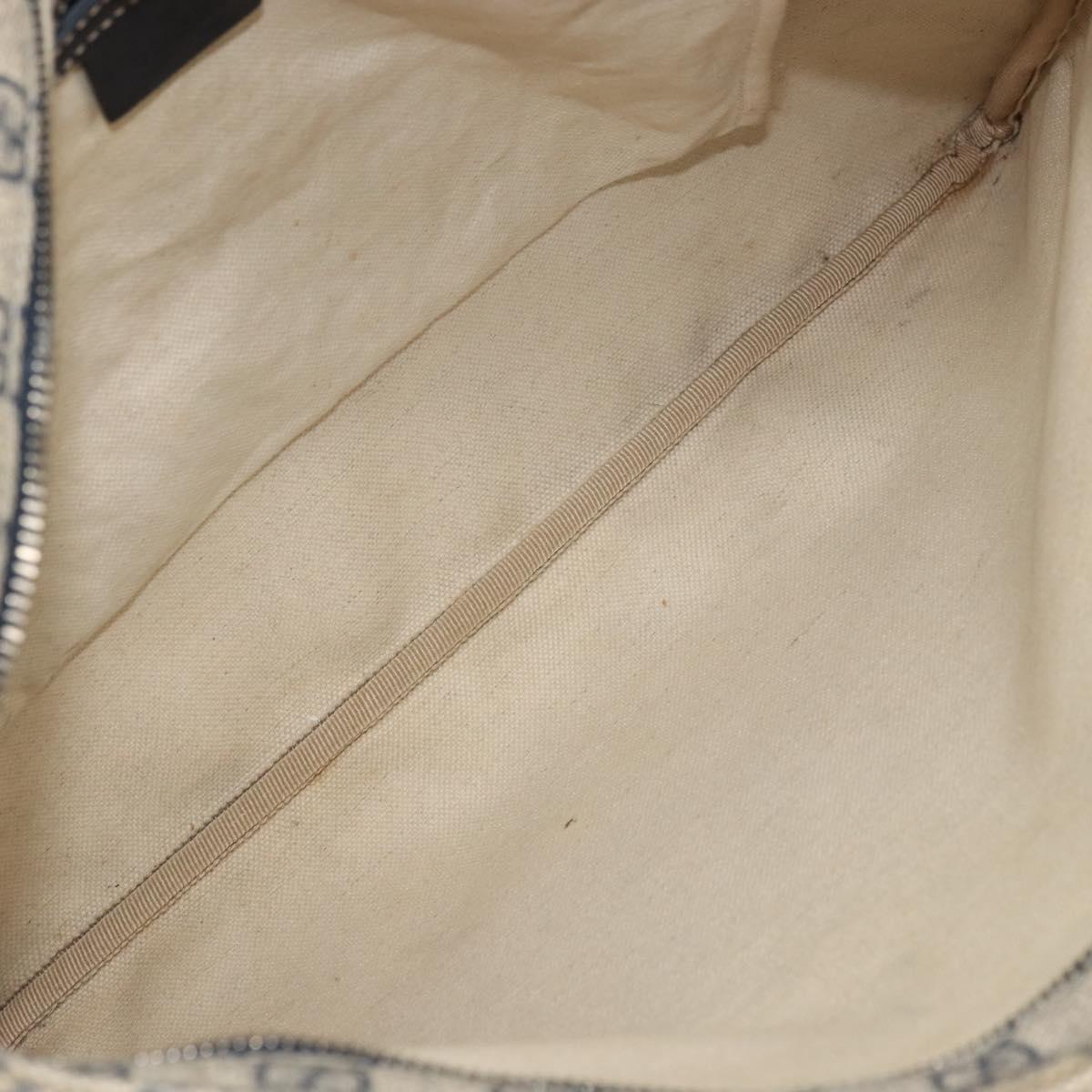 GUCCI GG Supreme Shoulder Bag PVC Beige Silver 201446 Auth 175923A