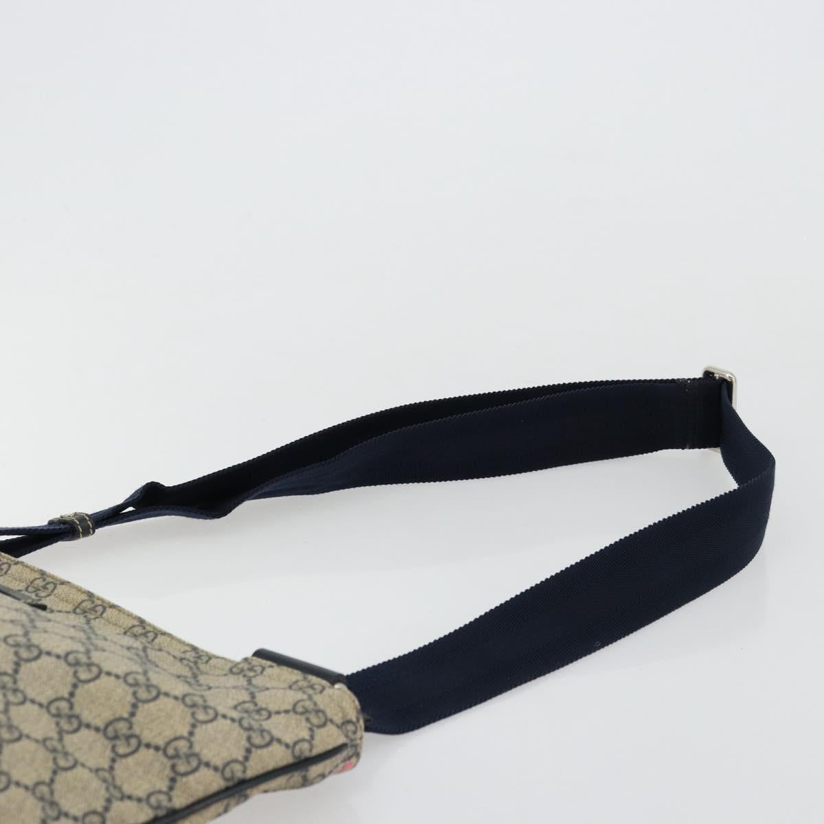 GUCCI GG Supreme Shoulder Bag PVC Beige Silver 201446 Auth 175923A