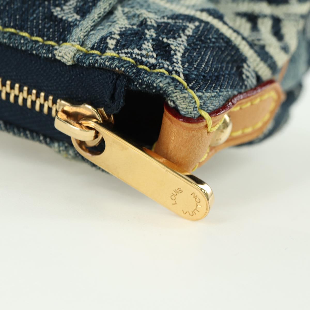 LOUIS VUITTON Monogram Denim Trousse Leie Pouch Blue M95335 LV Auth 175930SAV