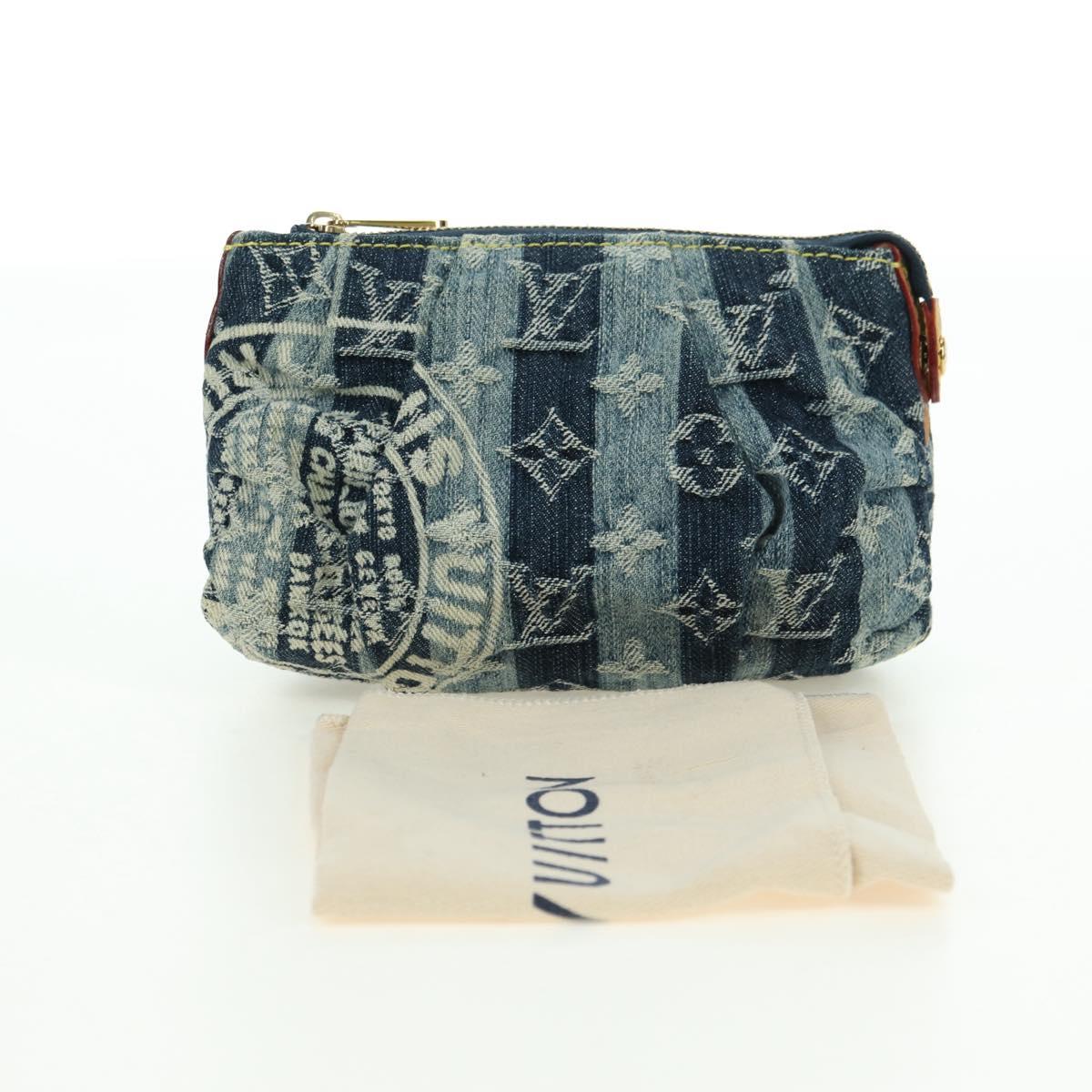 LOUIS VUITTON Monogram Denim Trousse Leie Pouch Blue M95335 LV Auth 175930SAV