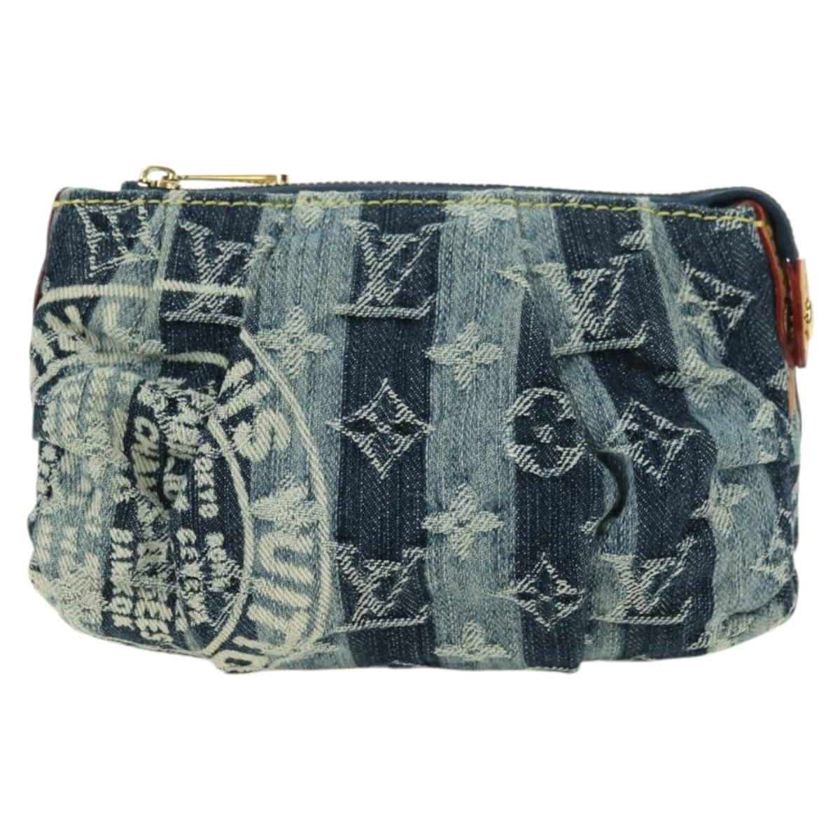 LOUIS VUITTON Monogram Denim Trousse Leie Pouch Blue M95335 LV Auth 175930SAV