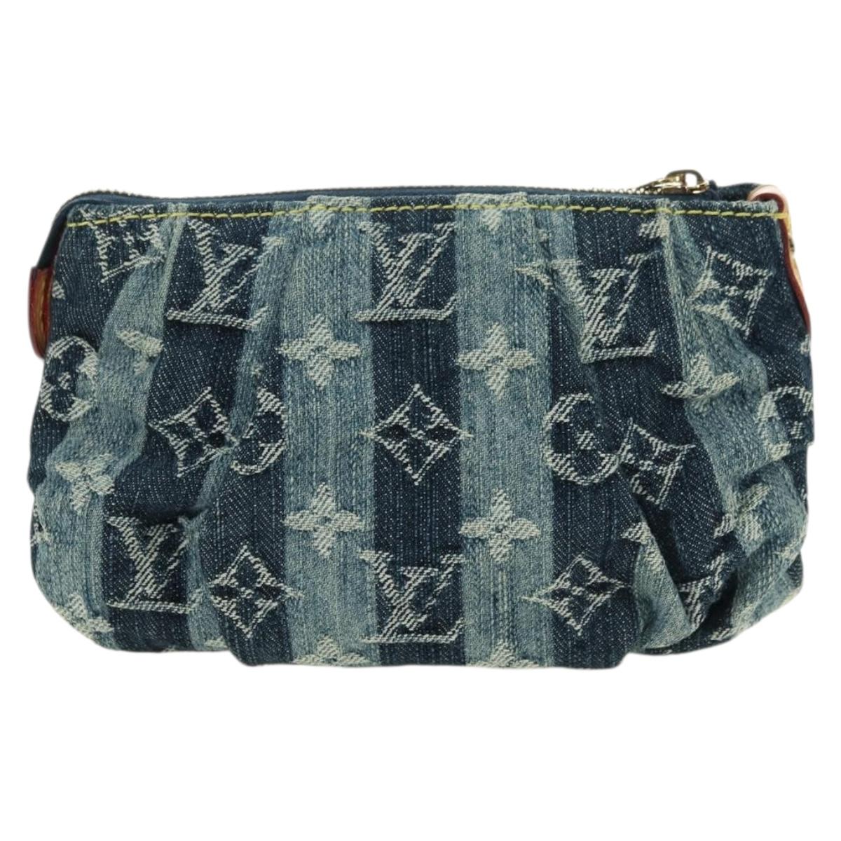 LOUIS VUITTON Monogram Denim Trousse Leie Pouch Blue M95335 LV Auth 175930SAV