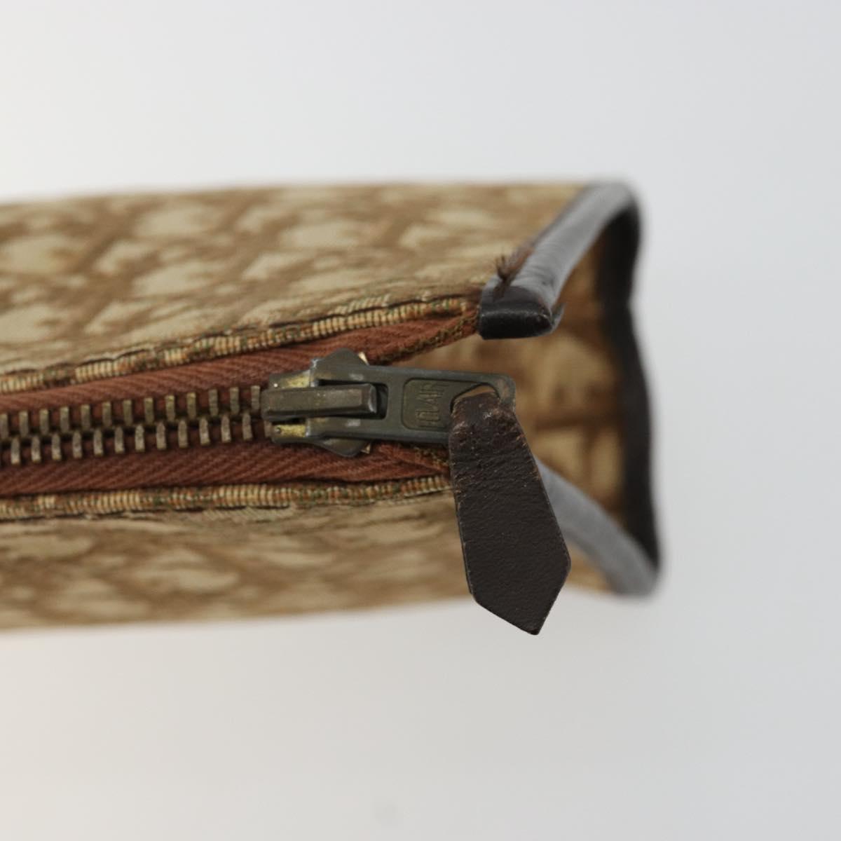 Christian Dior Trotter Canvas Clutch Bag Beige Auth 175934