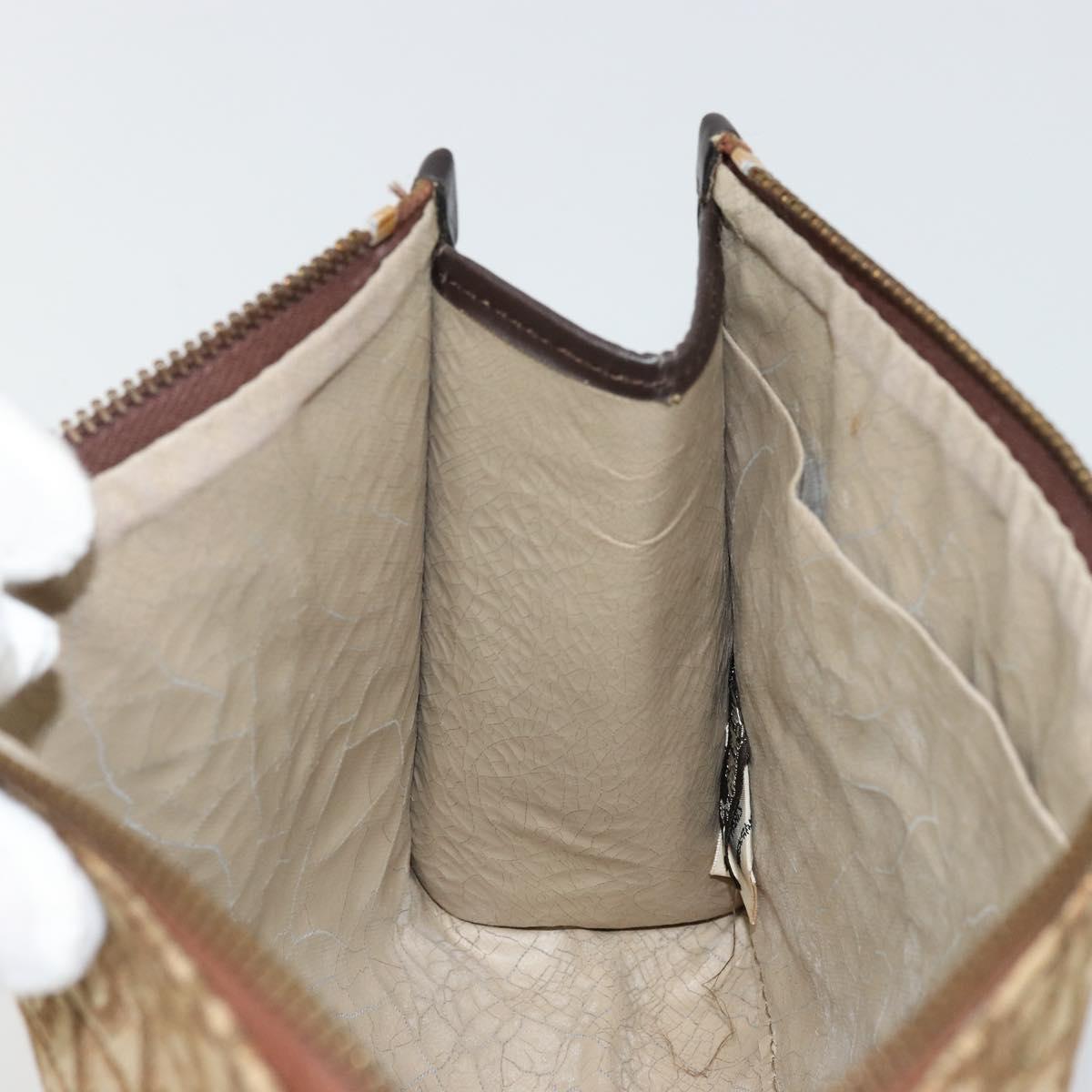 Christian Dior Trotter Canvas Clutch Bag Beige Auth 175934