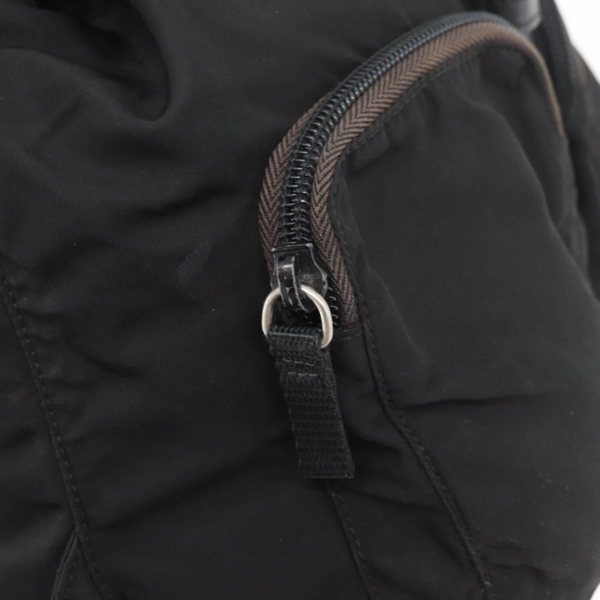 PRADA Backpack Nylon Black Silver Auth 175963