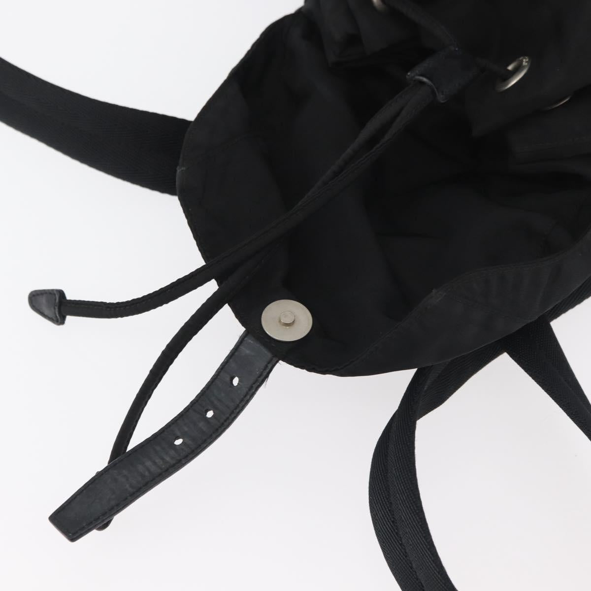 PRADA Backpack Nylon Black Silver Auth 175963