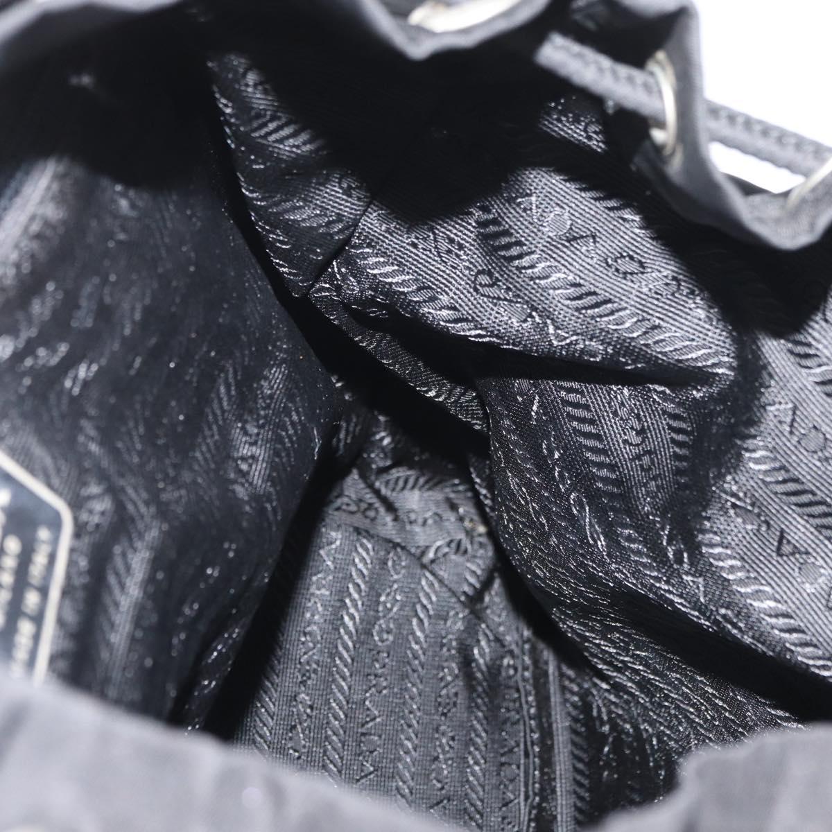 PRADA Backpack Nylon Black Silver Auth 175963