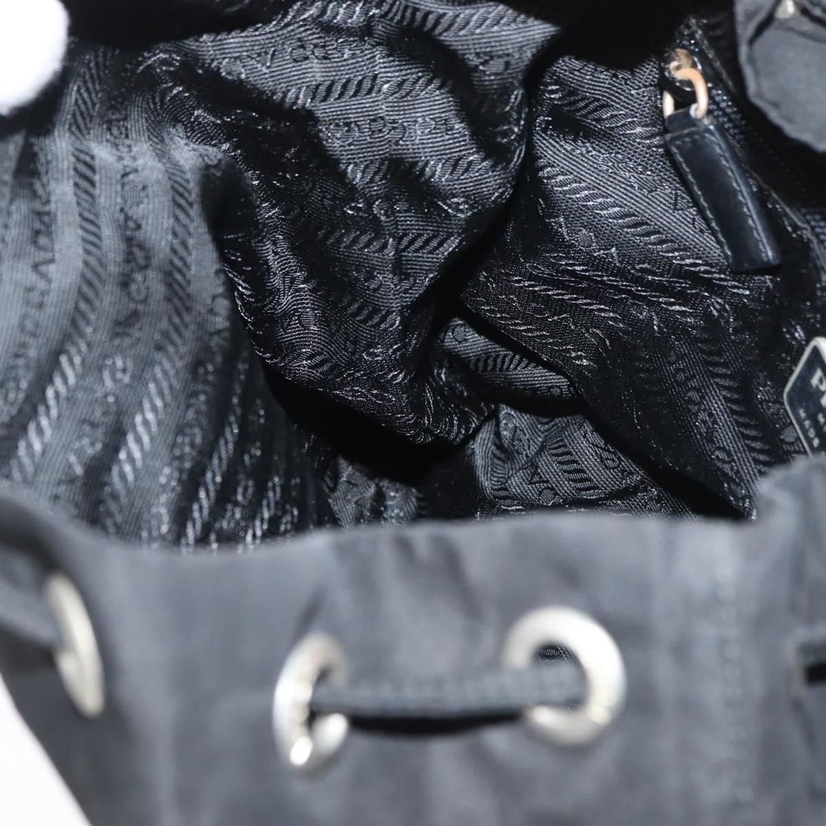 PRADA Backpack Nylon Black Silver Auth 175963