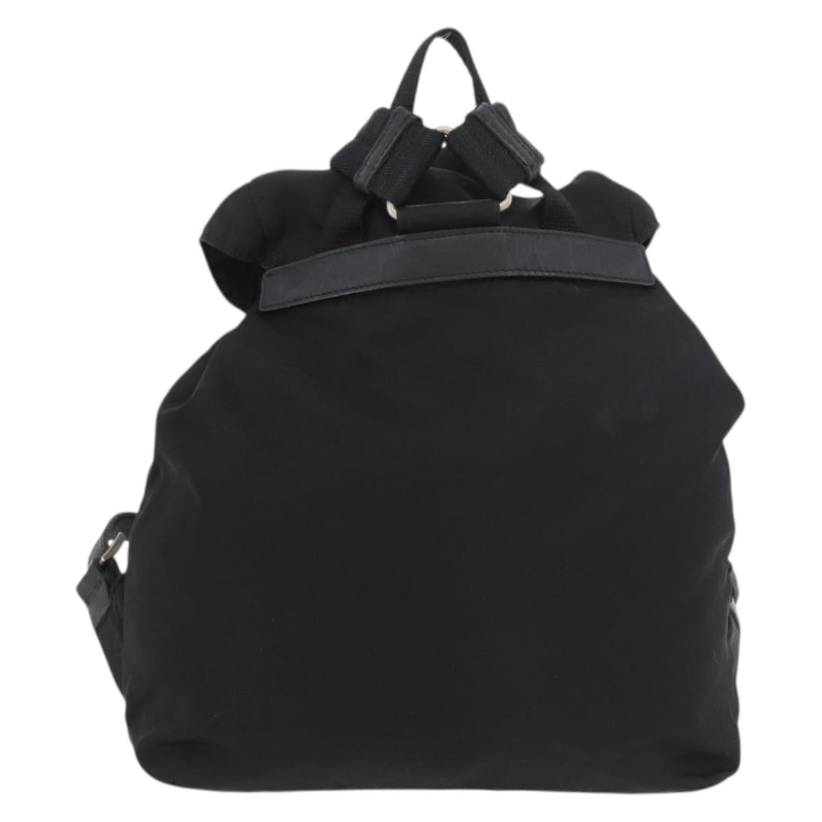 PRADA Backpack Nylon Black Silver Auth 175963