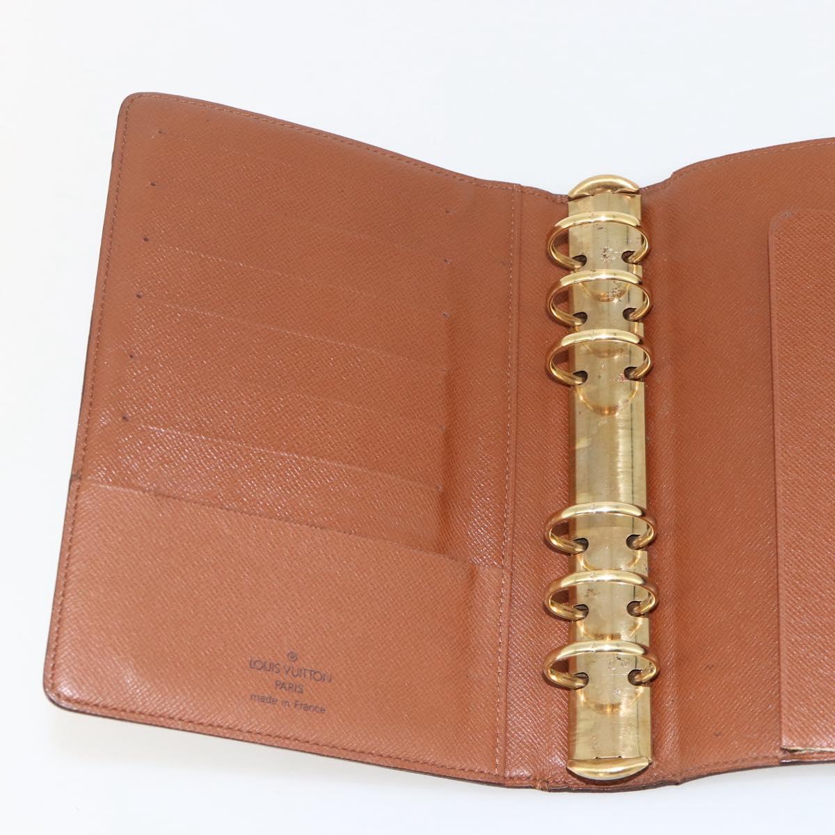LOUIS VUITTON Monogram Agenda MM Day Planner Cover R20105 LV Auth 175981