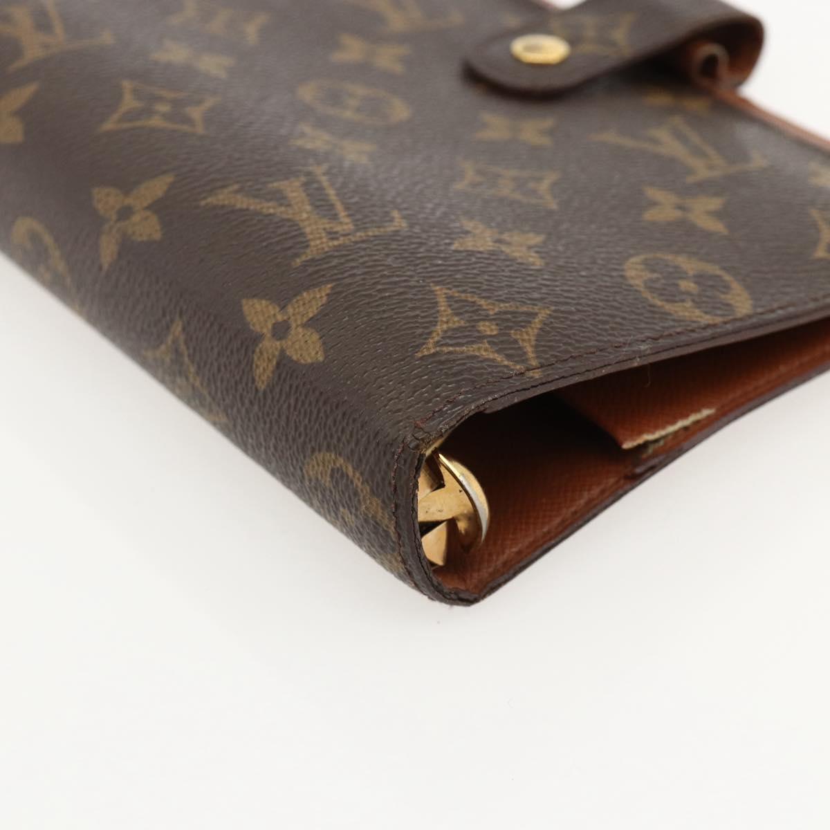 LOUIS VUITTON Monogram Agenda MM Day Planner Cover R20105 LV Auth 175981