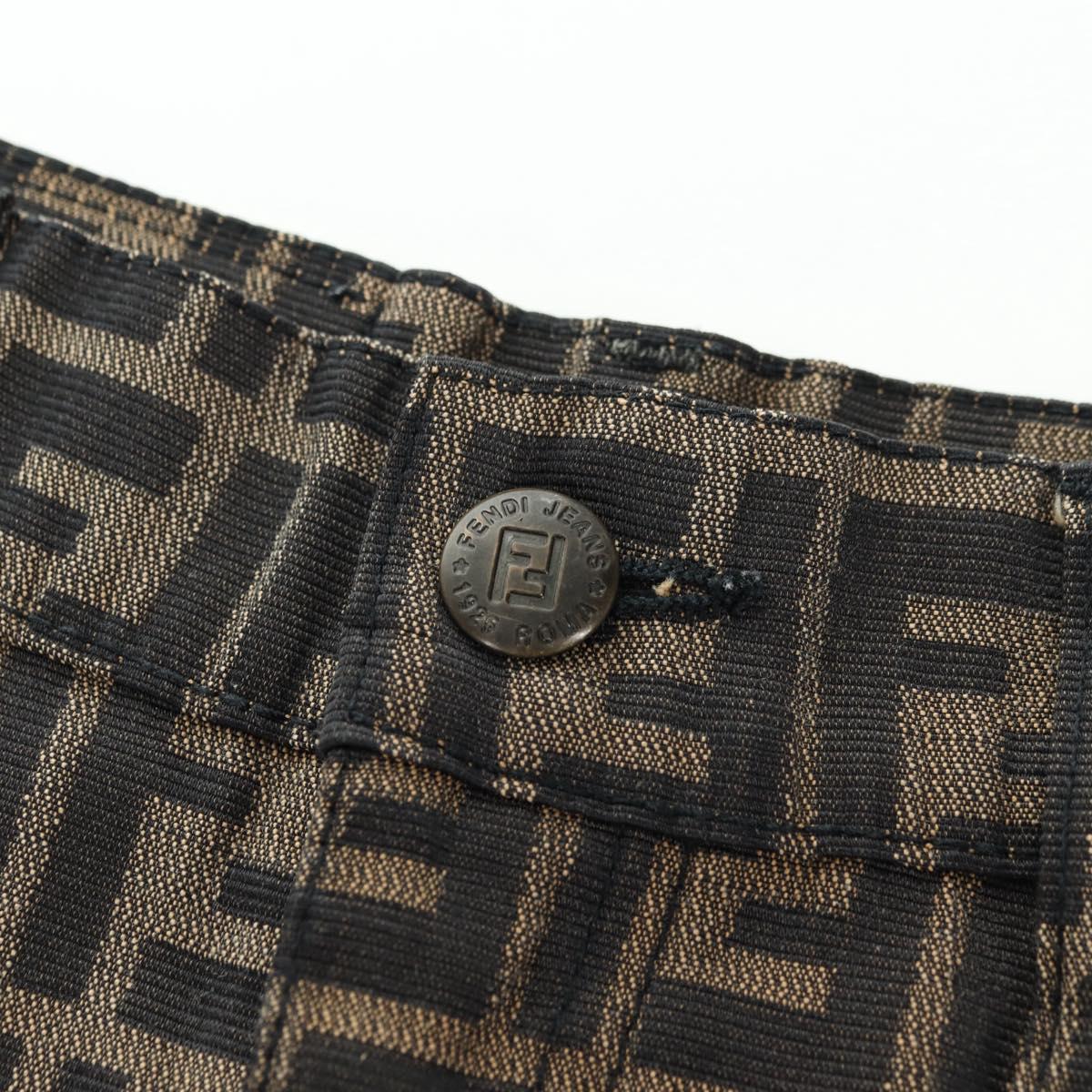 FENDI Zucca Canvas Skirt Black Brown Auth 175992A