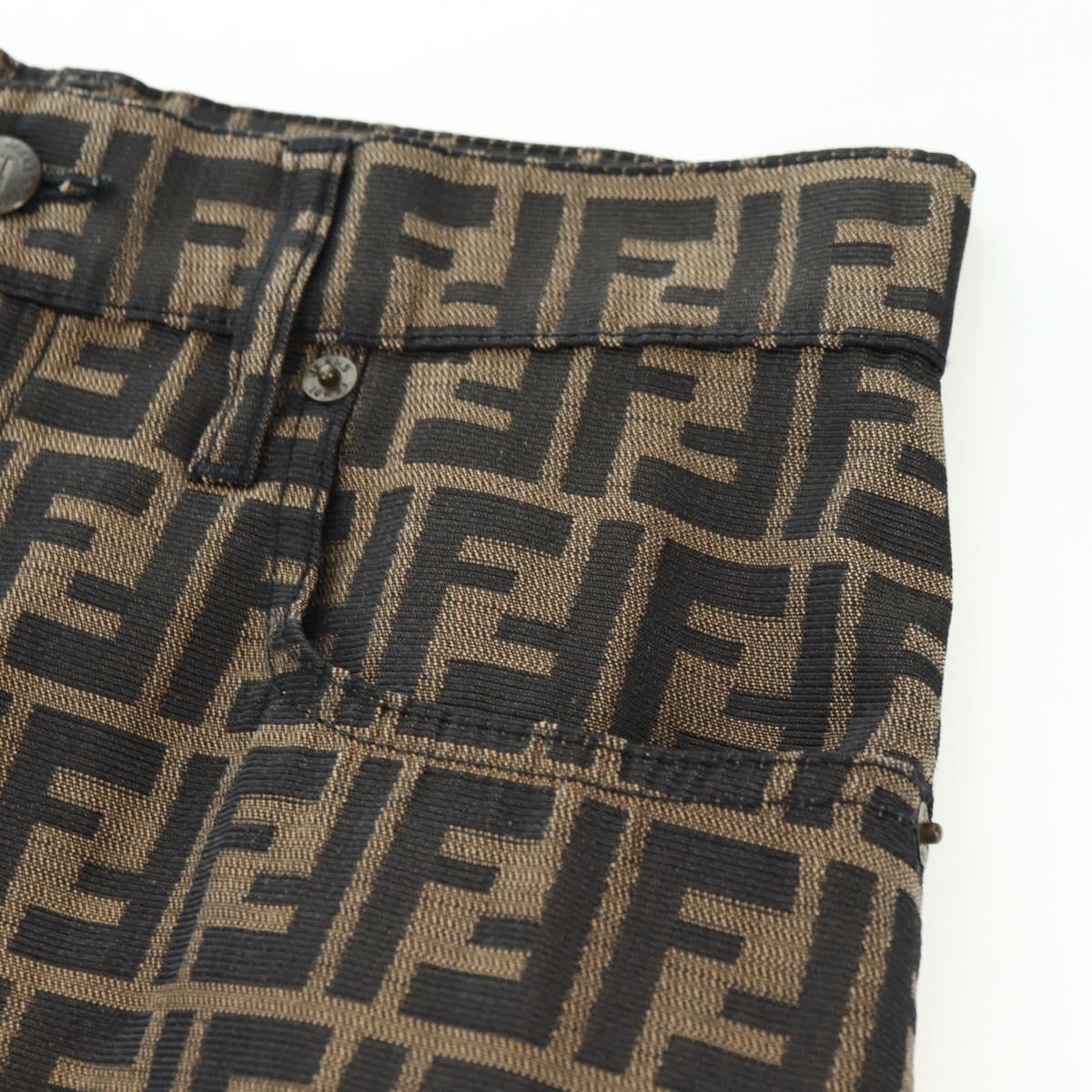 FENDI Zucca Canvas Skirt Black Brown Auth 175992A