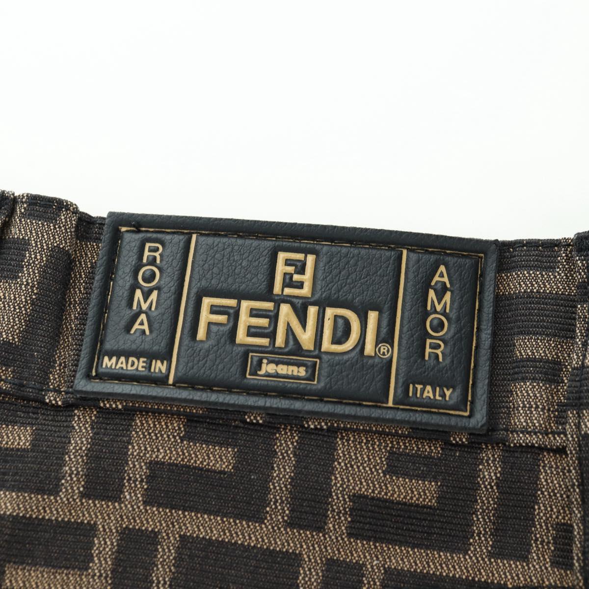FENDI Zucca Canvas Skirt Black Brown Auth 175992A