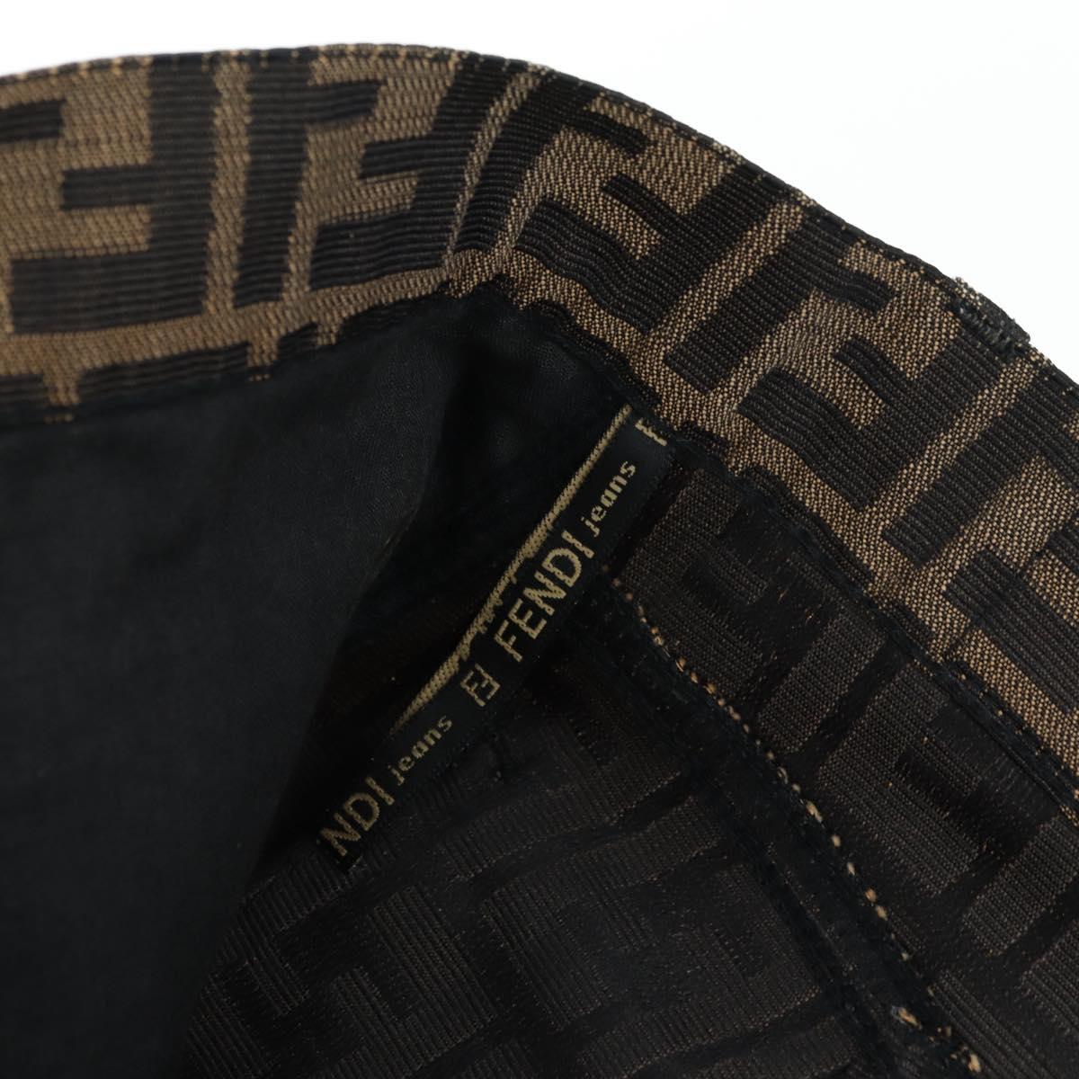 FENDI Zucca Canvas Skirt Black Brown Auth 175992A