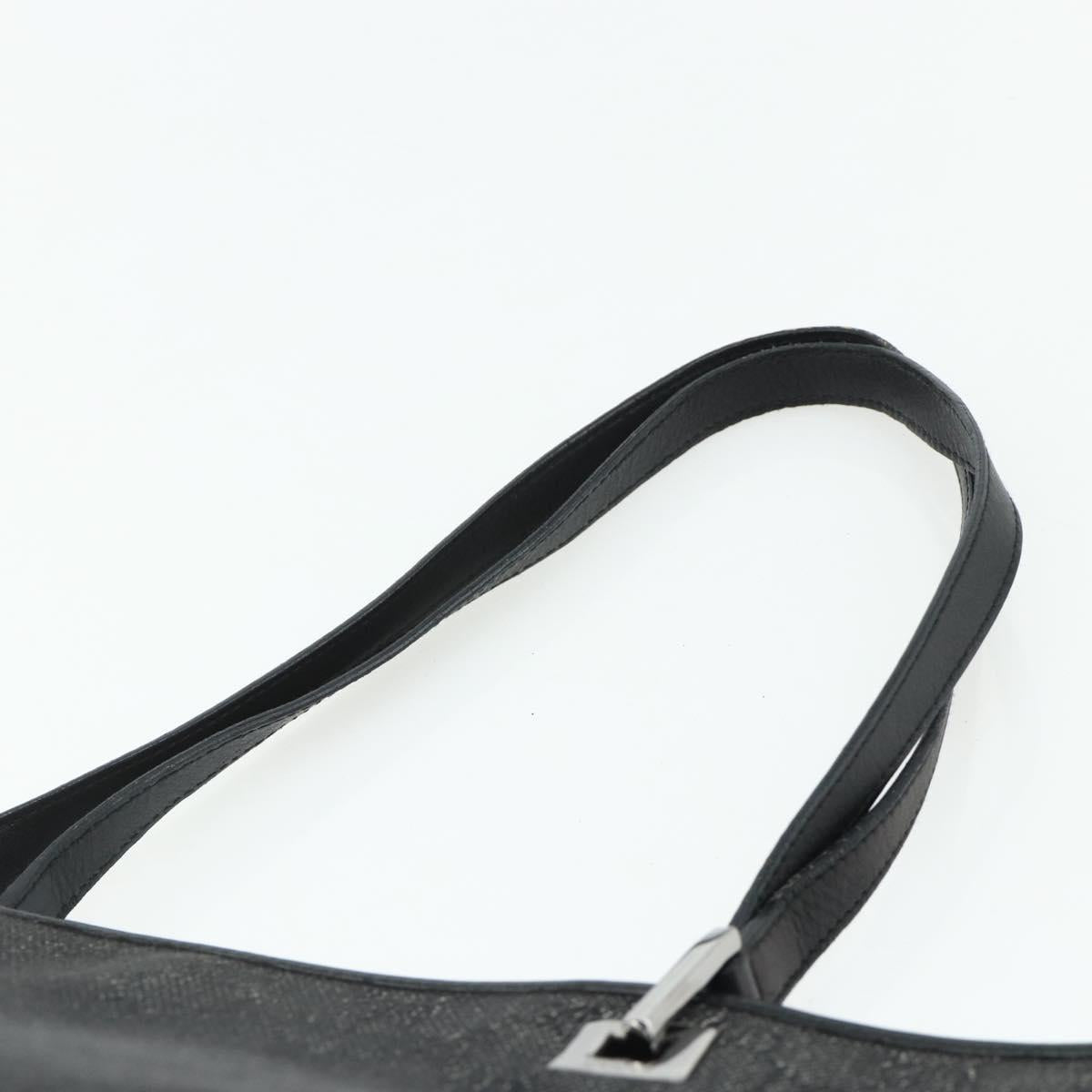 GUCCI GG Canvas Tote Bag Black Silver 36173 1705 Auth 176032