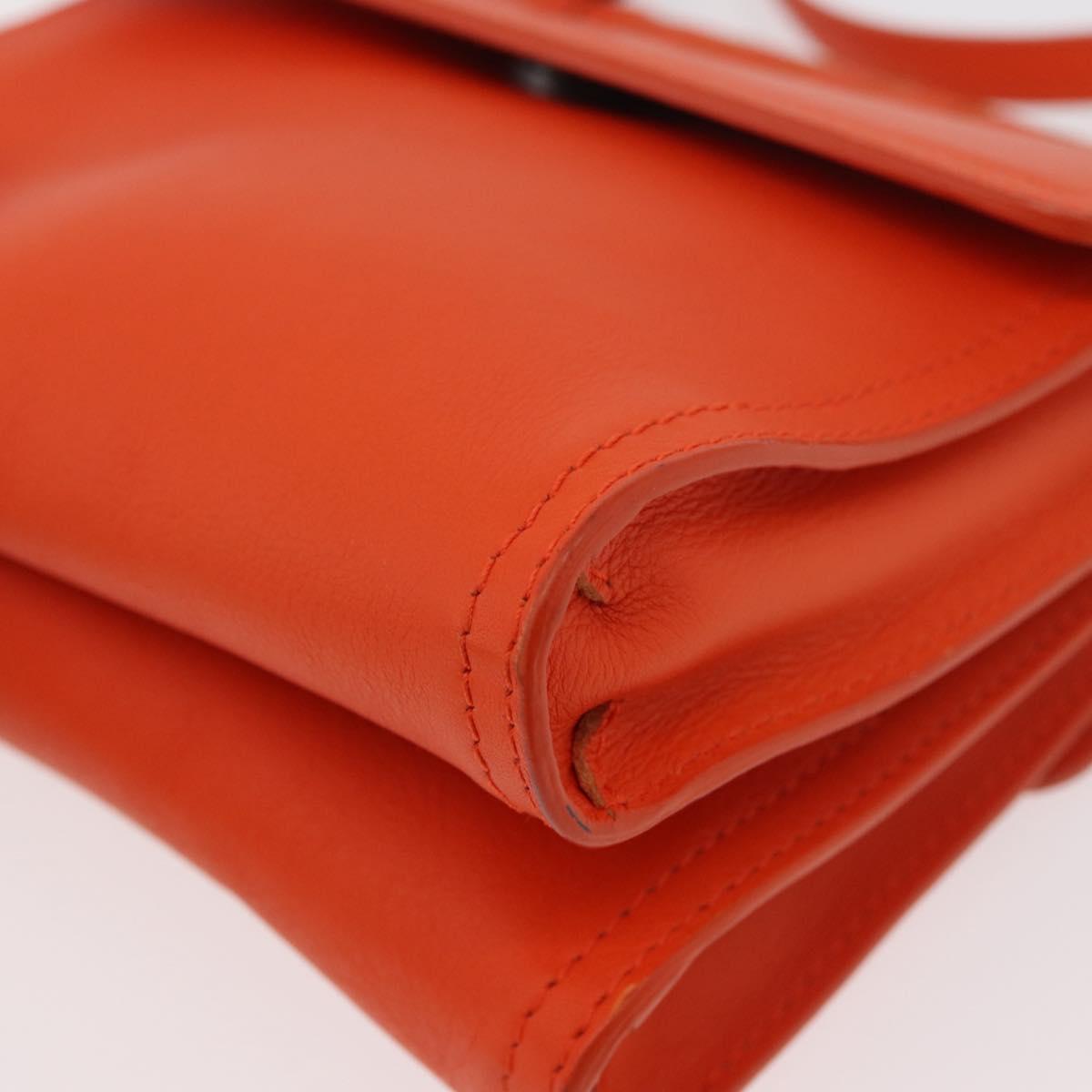 BOTTEGA VENETA INTRECCIATO Shoulder Bag Leather Orange Auth 176058