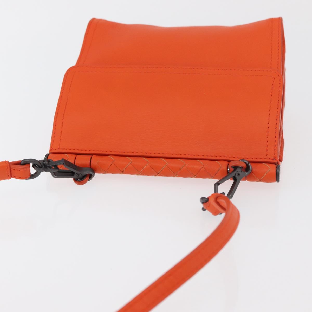 BOTTEGA VENETA INTRECCIATO Shoulder Bag Leather Orange Auth 176058