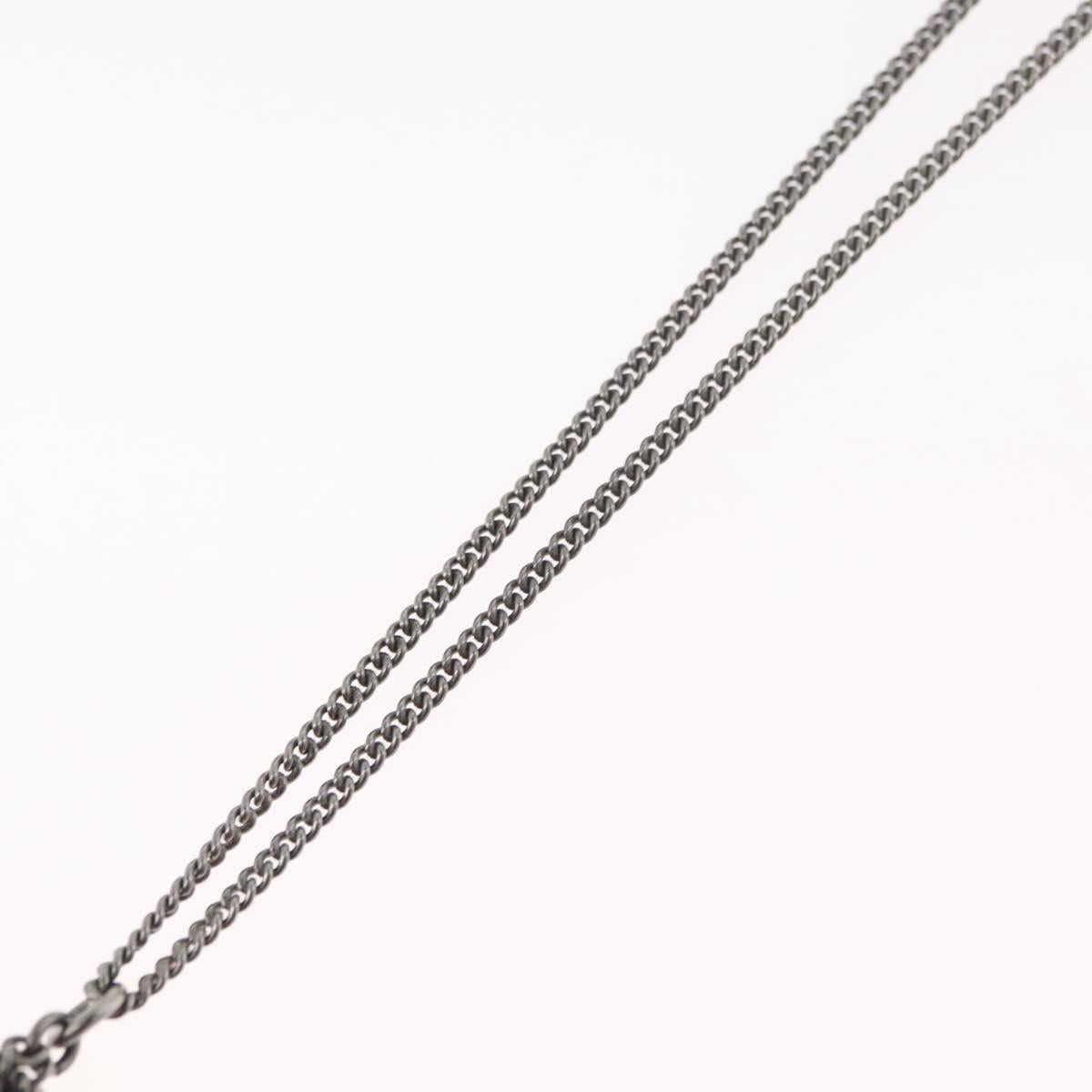 CHANEL COCO Mark Necklace metal Black CC Auth 176078A