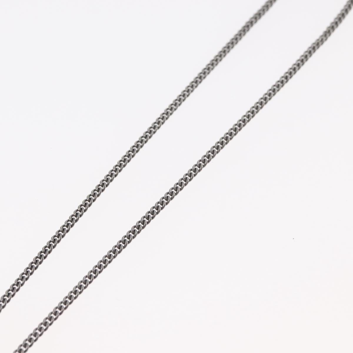 CHANEL COCO Mark Necklace metal Black CC Auth 176078A