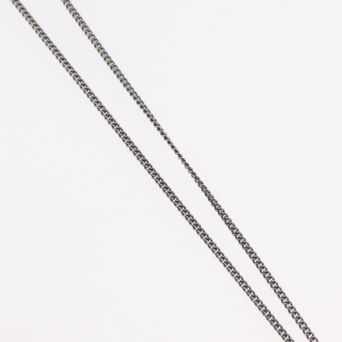 CHANEL COCO Mark Necklace metal Black CC Auth 176078A