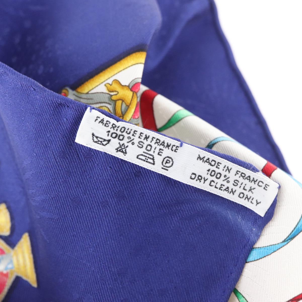 HERMES Carre 90 Scarf ""LUNA PARK"" Silk Blue Auth 176081A