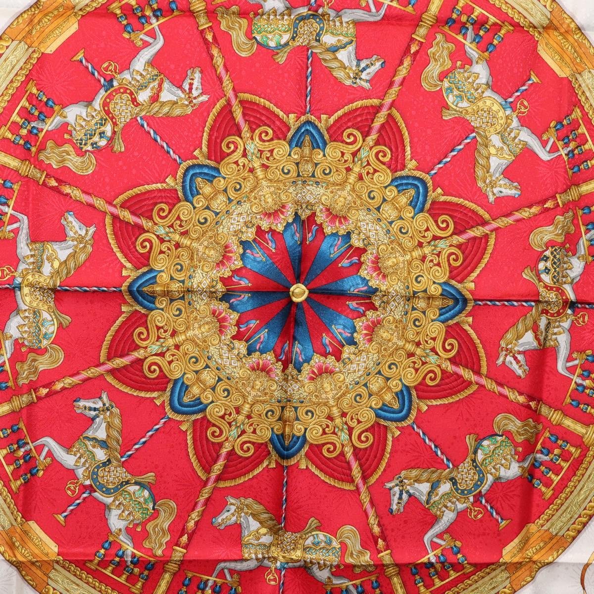 HERMES Carre 90 Scarf ""LUNA PARK"" Silk Blue Auth 176081A