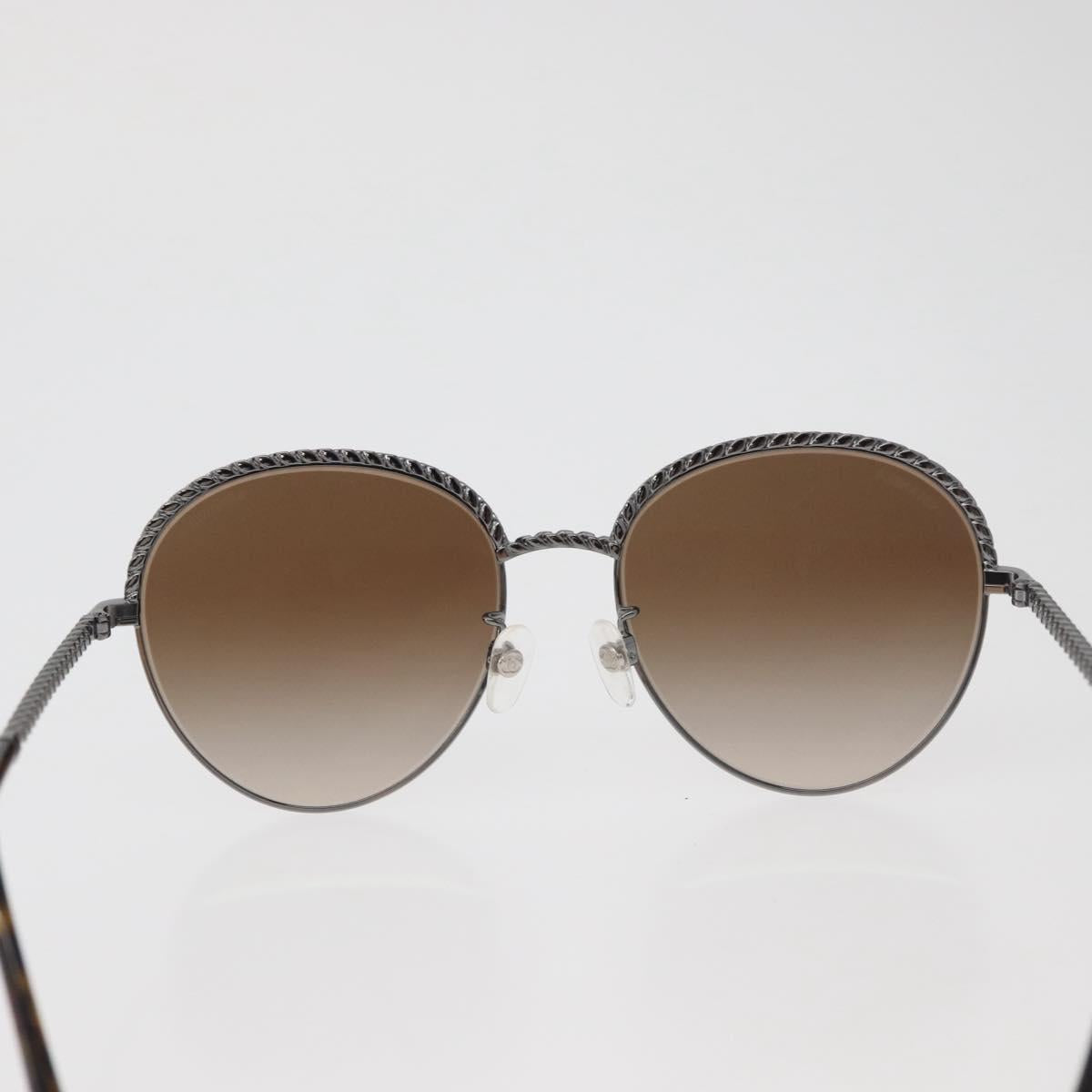 CHANEL Sunglasses metal Silver CC Auth 176091A