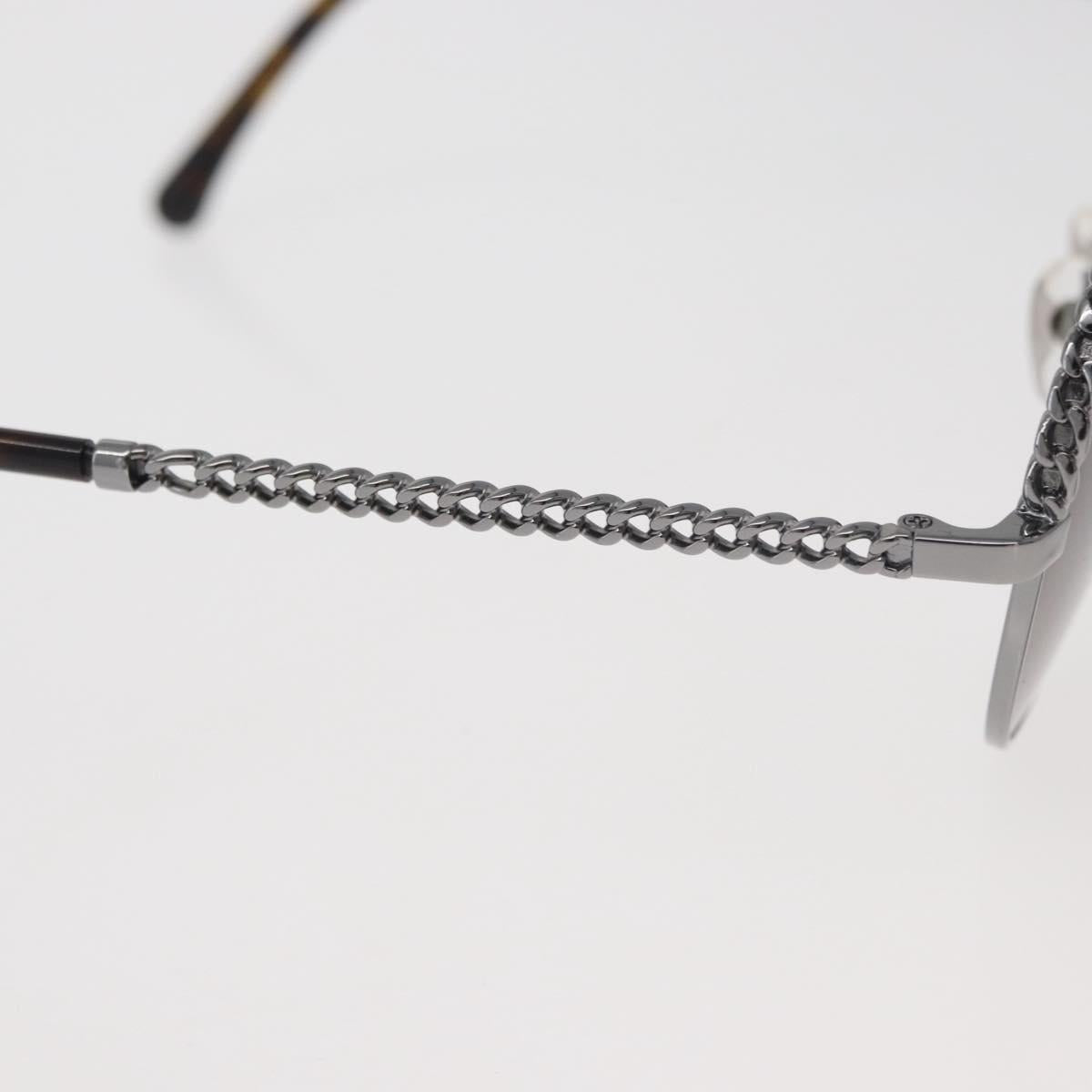 CHANEL Sunglasses metal Silver CC Auth 176091A