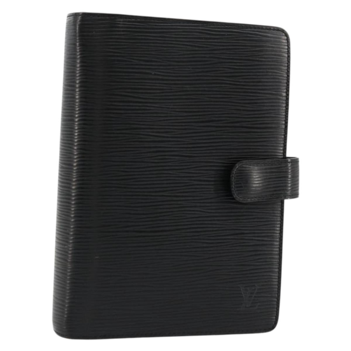 LOUIS VUITTON Epi Agenda MM Day Planner Cover Black R20042 LV Auth 176102A