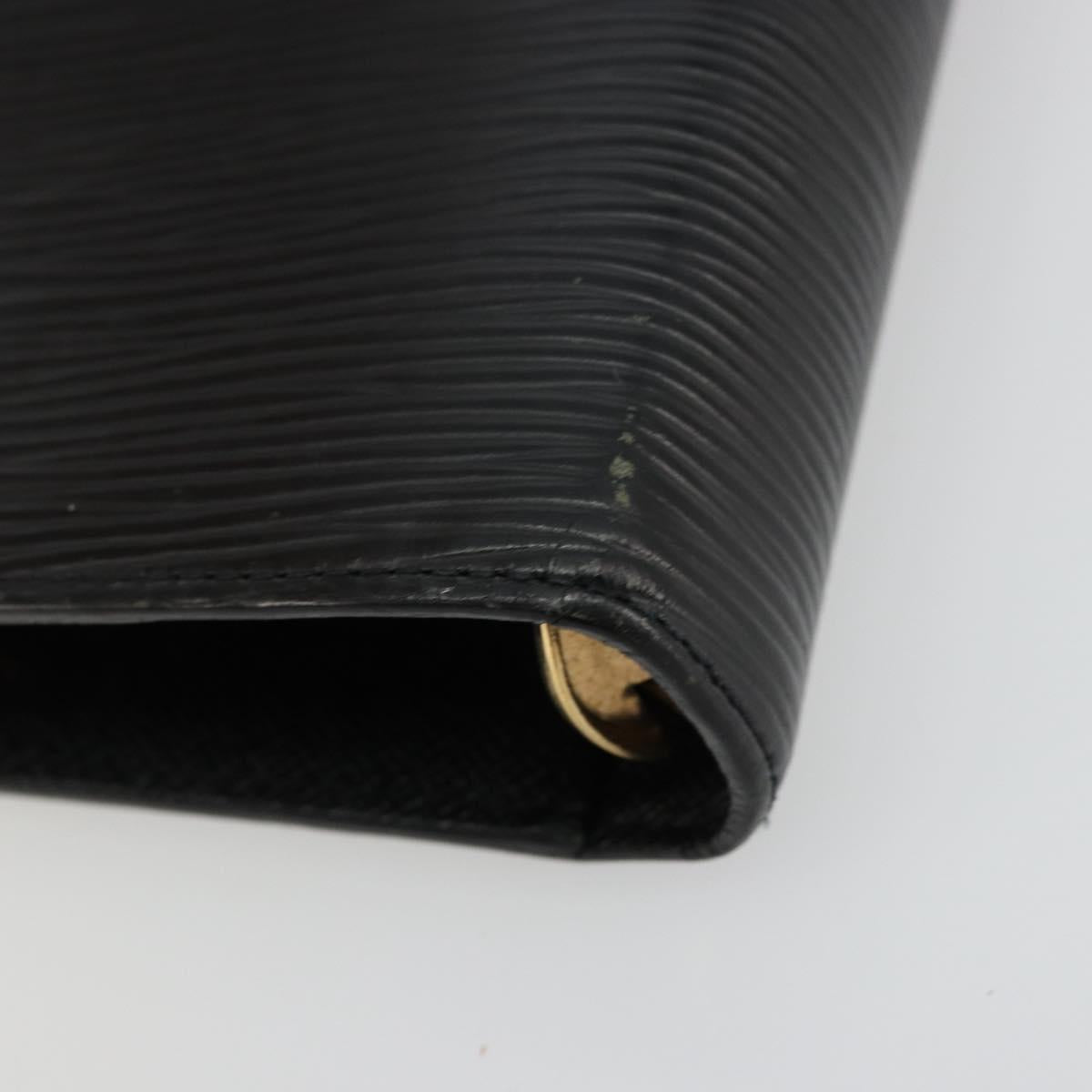 LOUIS VUITTON Epi Agenda MM Day Planner Cover Black R20042 LV Auth 176102A