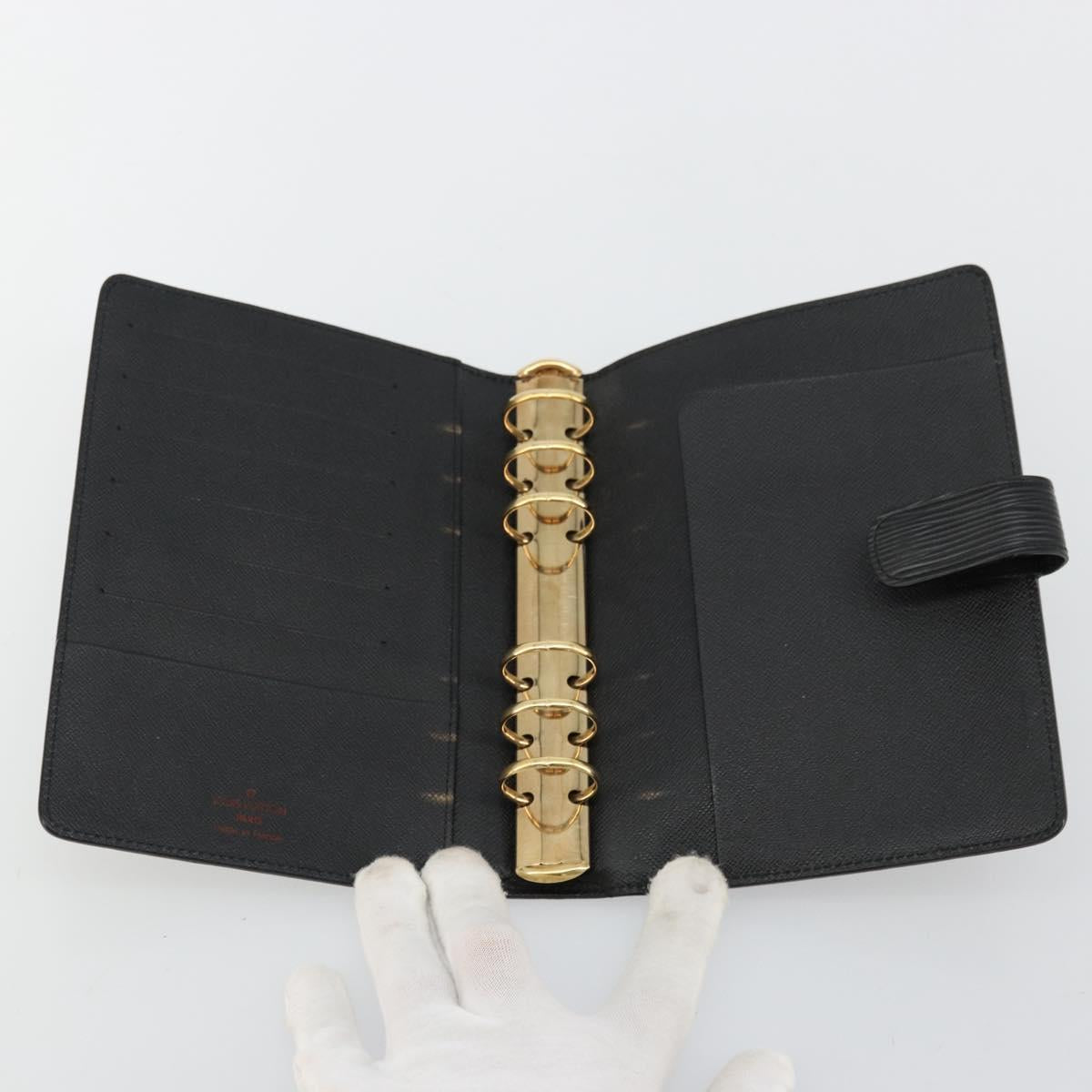 LOUIS VUITTON Epi Agenda MM Day Planner Cover Black R20042 LV Auth 176102A