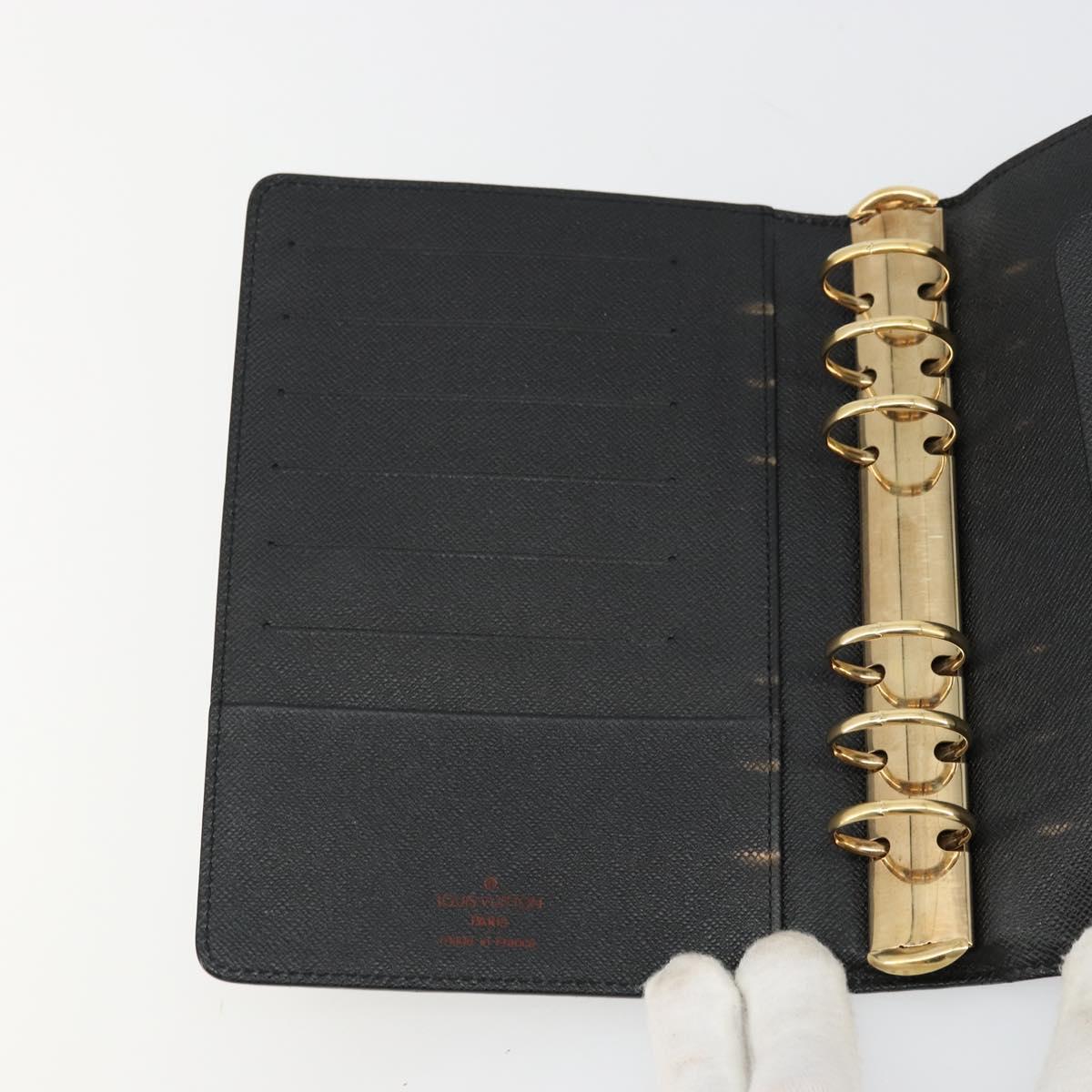 LOUIS VUITTON Epi Agenda MM Day Planner Cover Black R20042 LV Auth 176102A