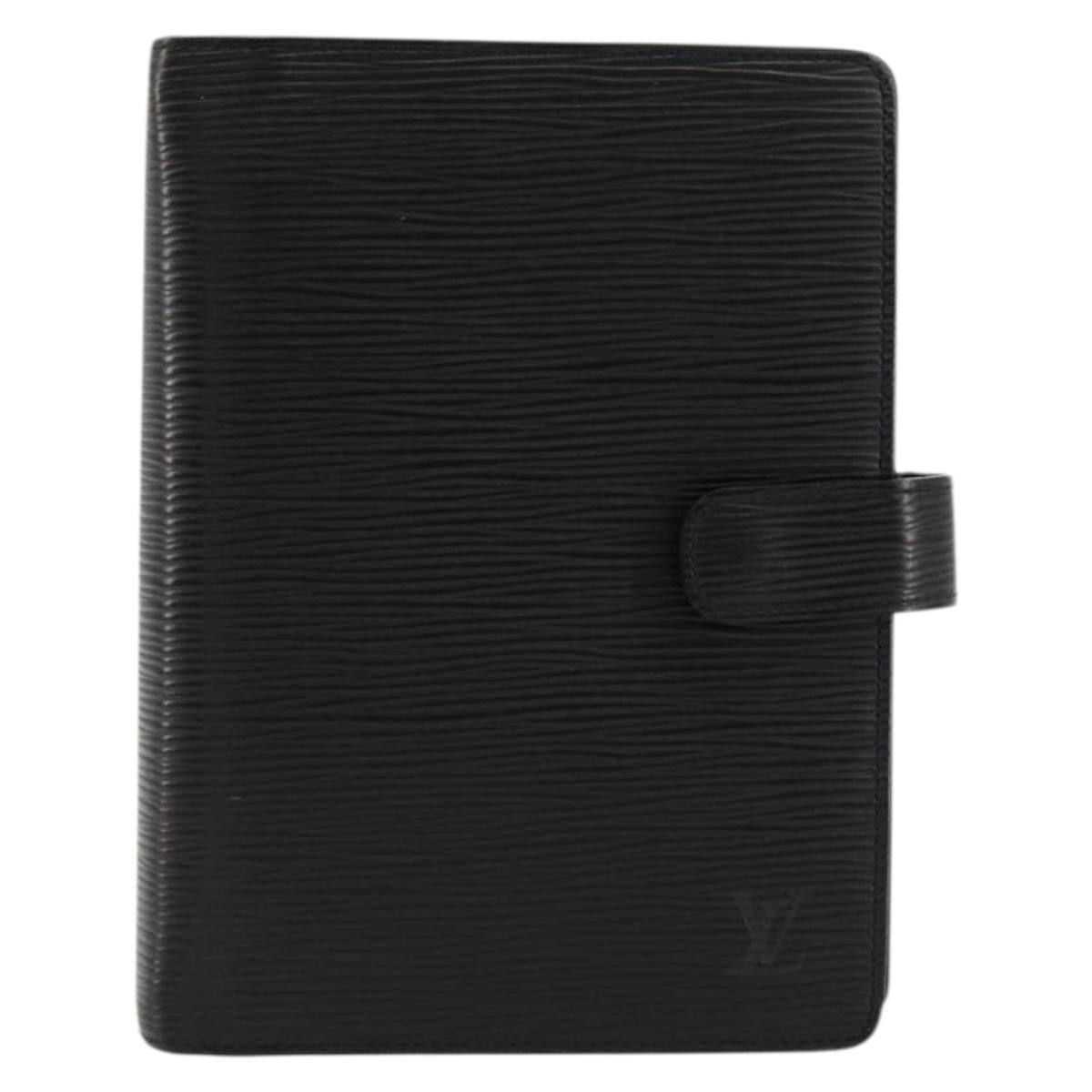 LOUIS VUITTON Epi Agenda MM Day Planner Cover Black R20042 LV Auth 176102A
