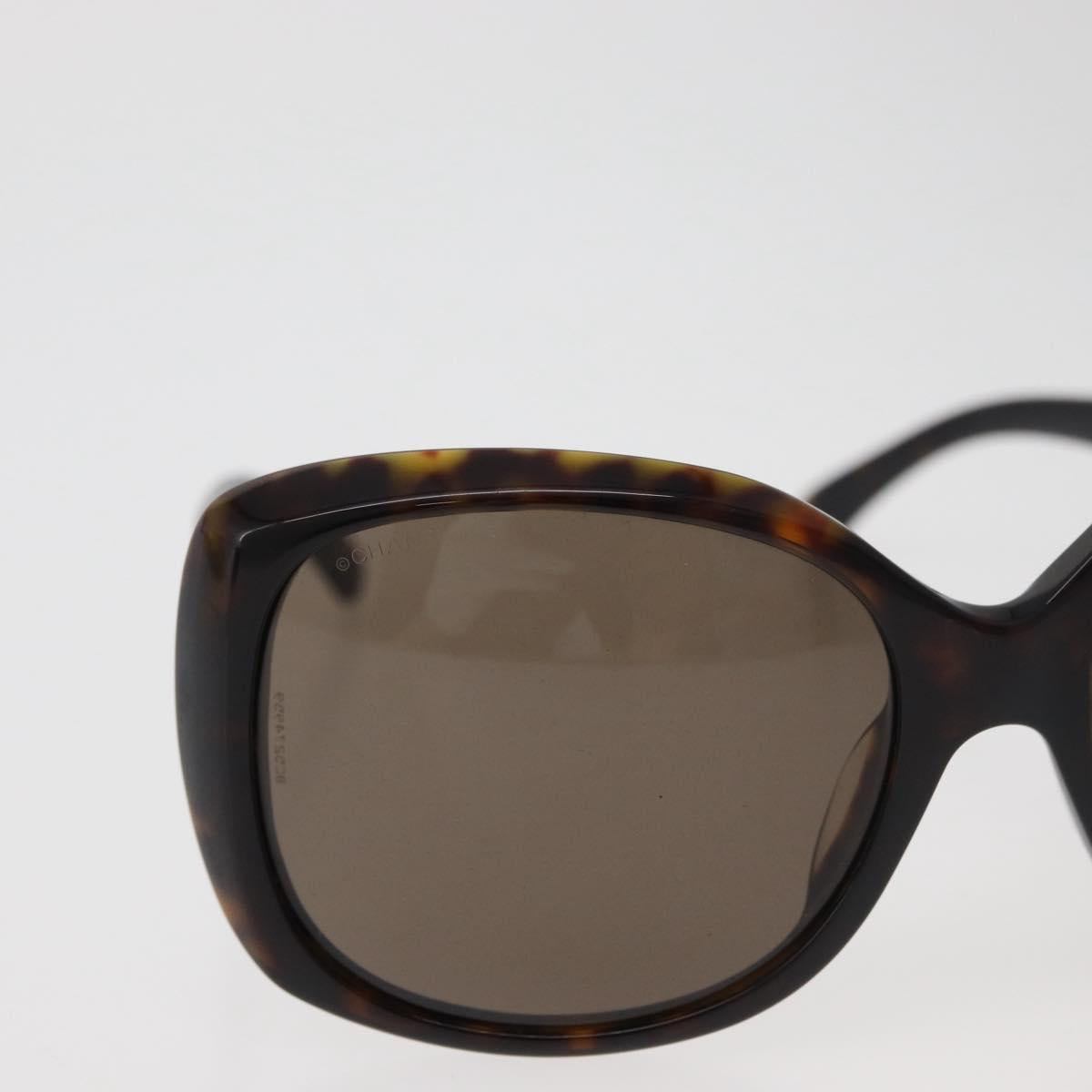 CHANEL COCO Mark Sunglasses plastic Black CC Auth 176107