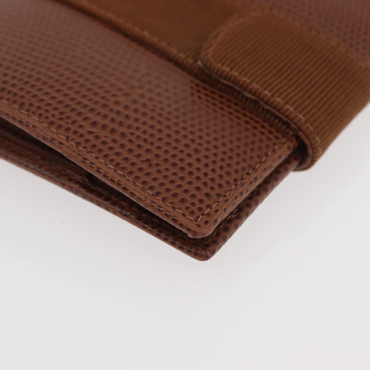Salvatore Ferragamo Vala Wallet Leather Brown Gold Auth 176113A