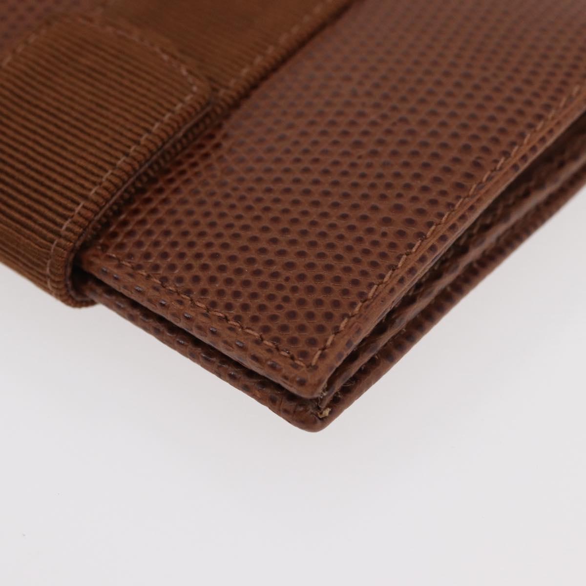 Salvatore Ferragamo Vala Wallet Leather Brown Gold Auth 176113A