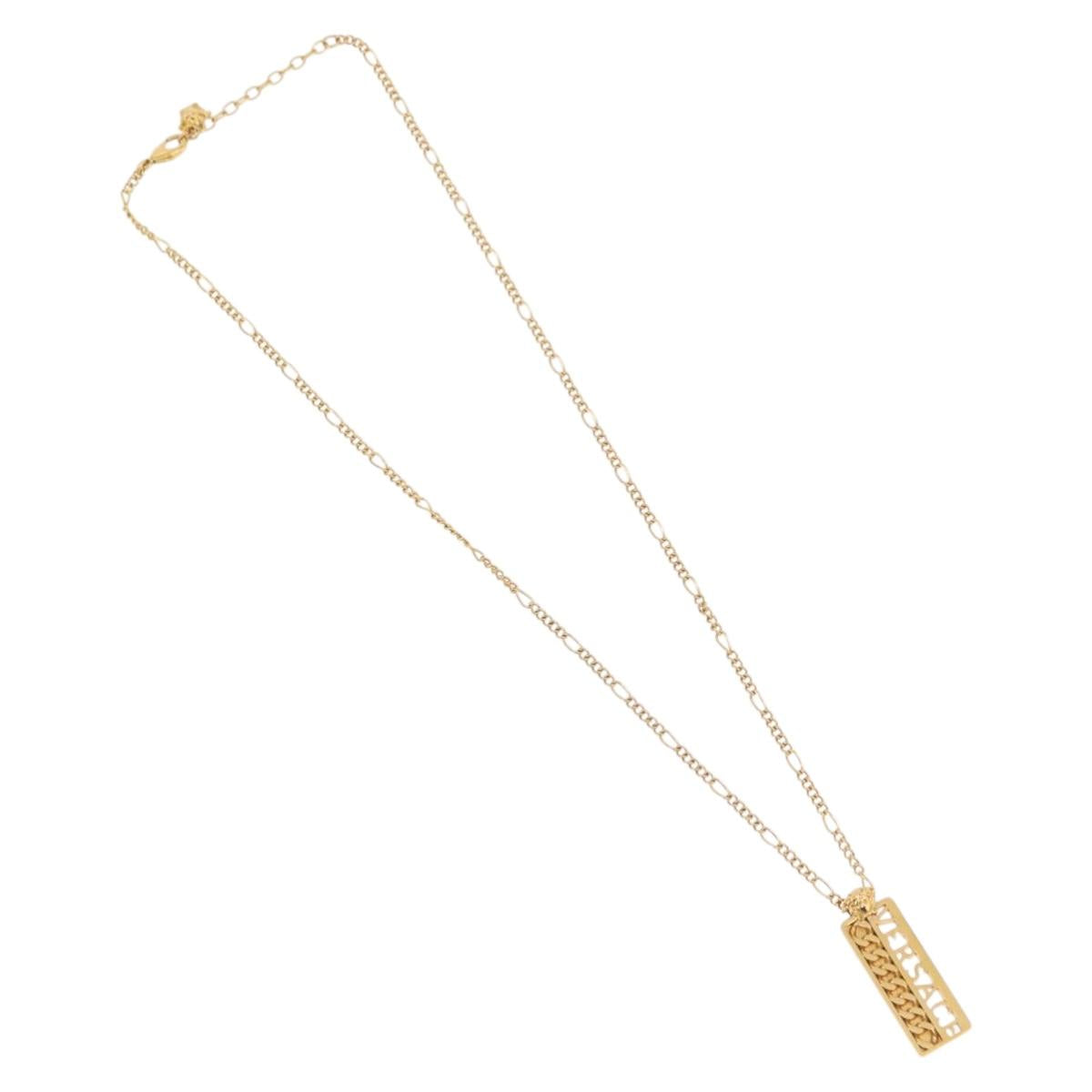 VERSACE Necklace metal Gold Tone Auth 176118A