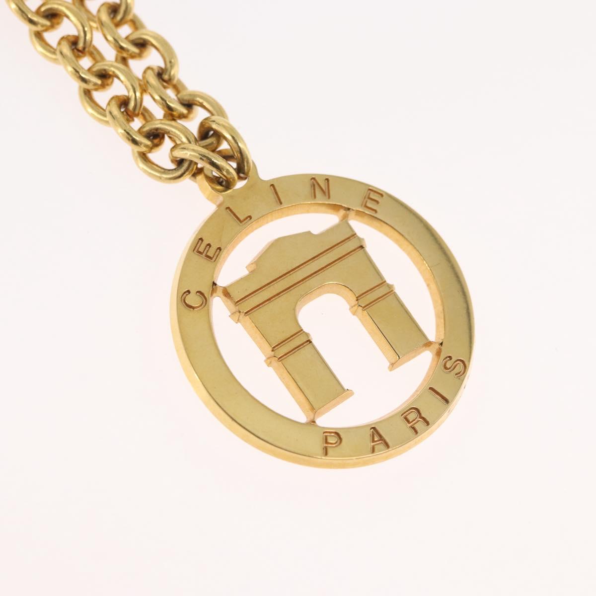 CELINE Arc de Triomphe Necklace metal Gold Tone Auth 176119A
