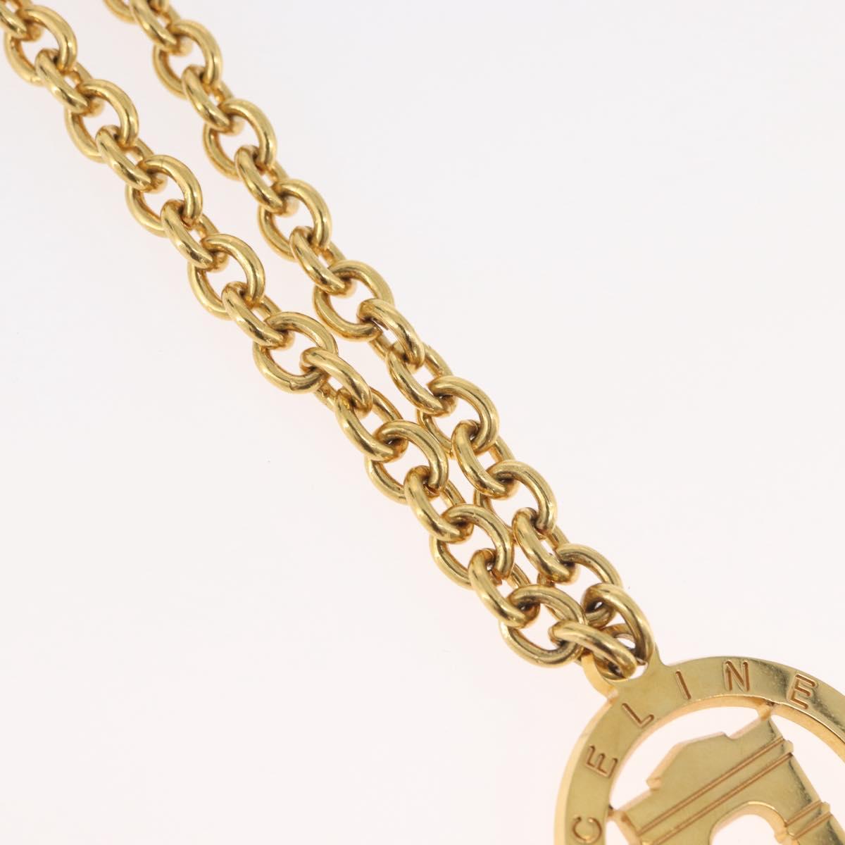 CELINE Arc de Triomphe Necklace metal Gold Tone Auth 176119A