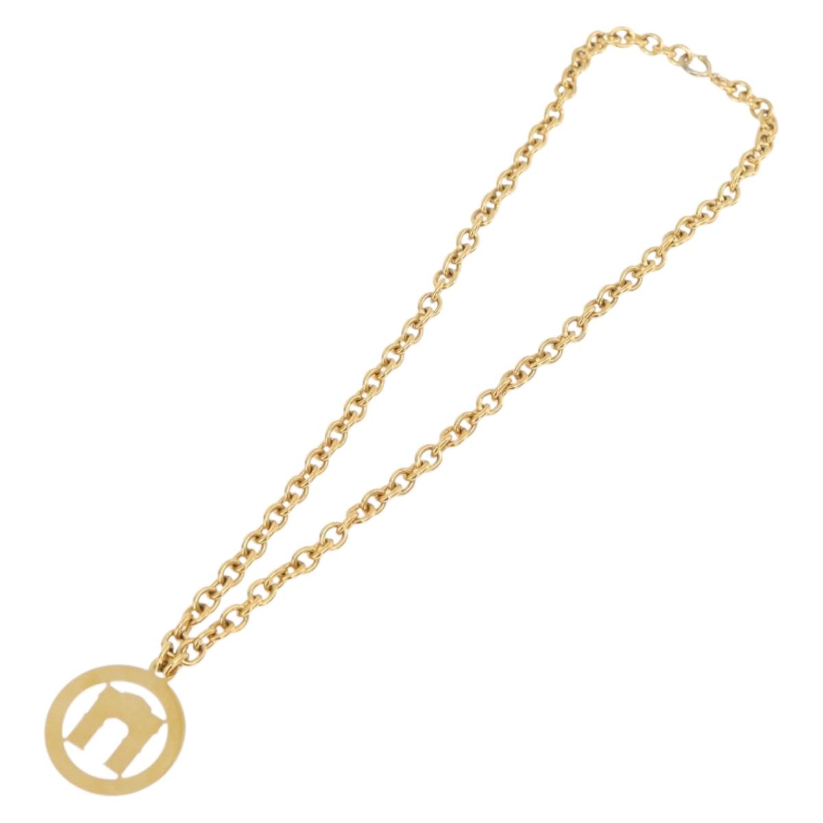 CELINE Arc de Triomphe Necklace metal Gold Tone Auth 176119A