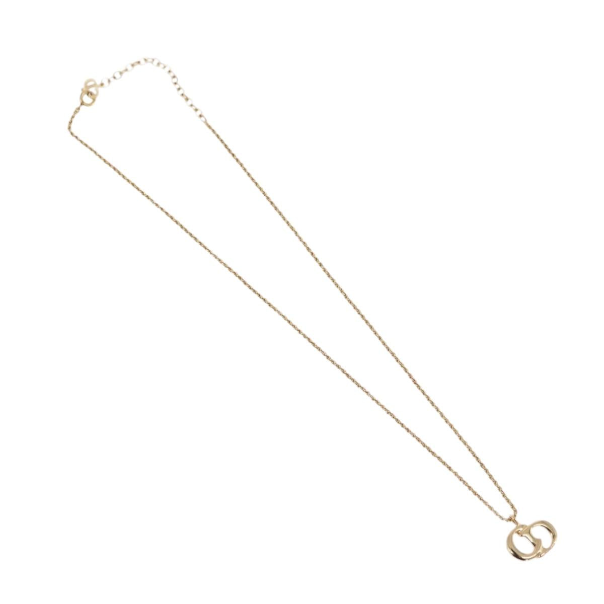 Christian Dior Necklace metal 3 Set Gold Tone Auth 176122