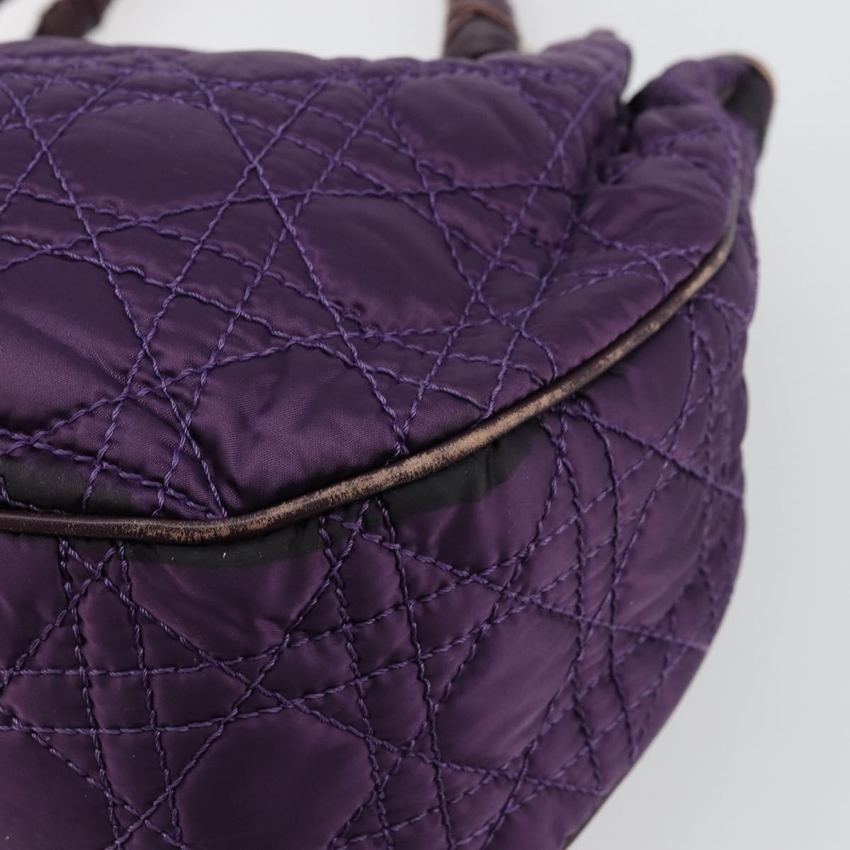 Christian Dior Canage Hand Bag Nylon Purple Silver Auth 176132