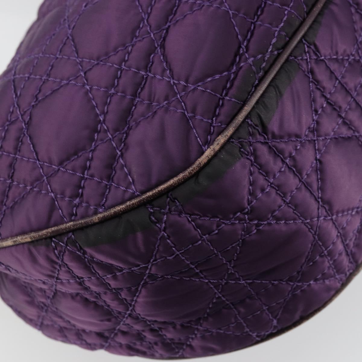 Christian Dior Canage Hand Bag Nylon Purple Silver Auth 176132