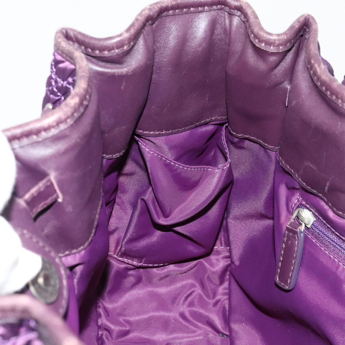 Christian Dior Canage Hand Bag Nylon Purple Silver Auth 176132