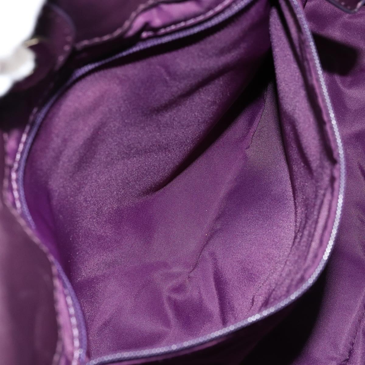 Christian Dior Canage Hand Bag Nylon Purple Silver Auth 176132
