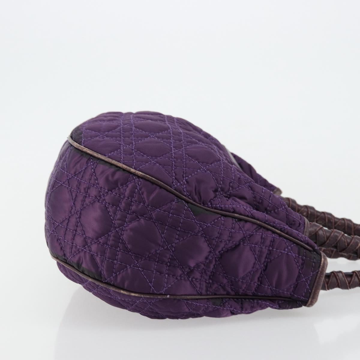 Christian Dior Canage Hand Bag Nylon Purple Silver Auth 176132