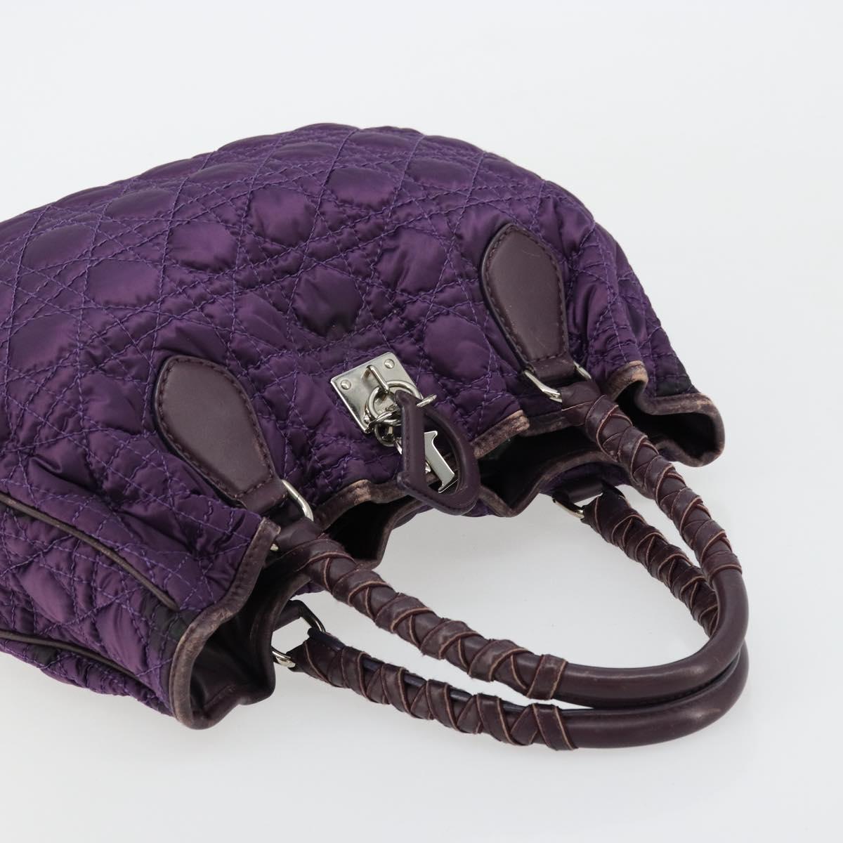 Christian Dior Canage Hand Bag Nylon Purple Silver Auth 176132