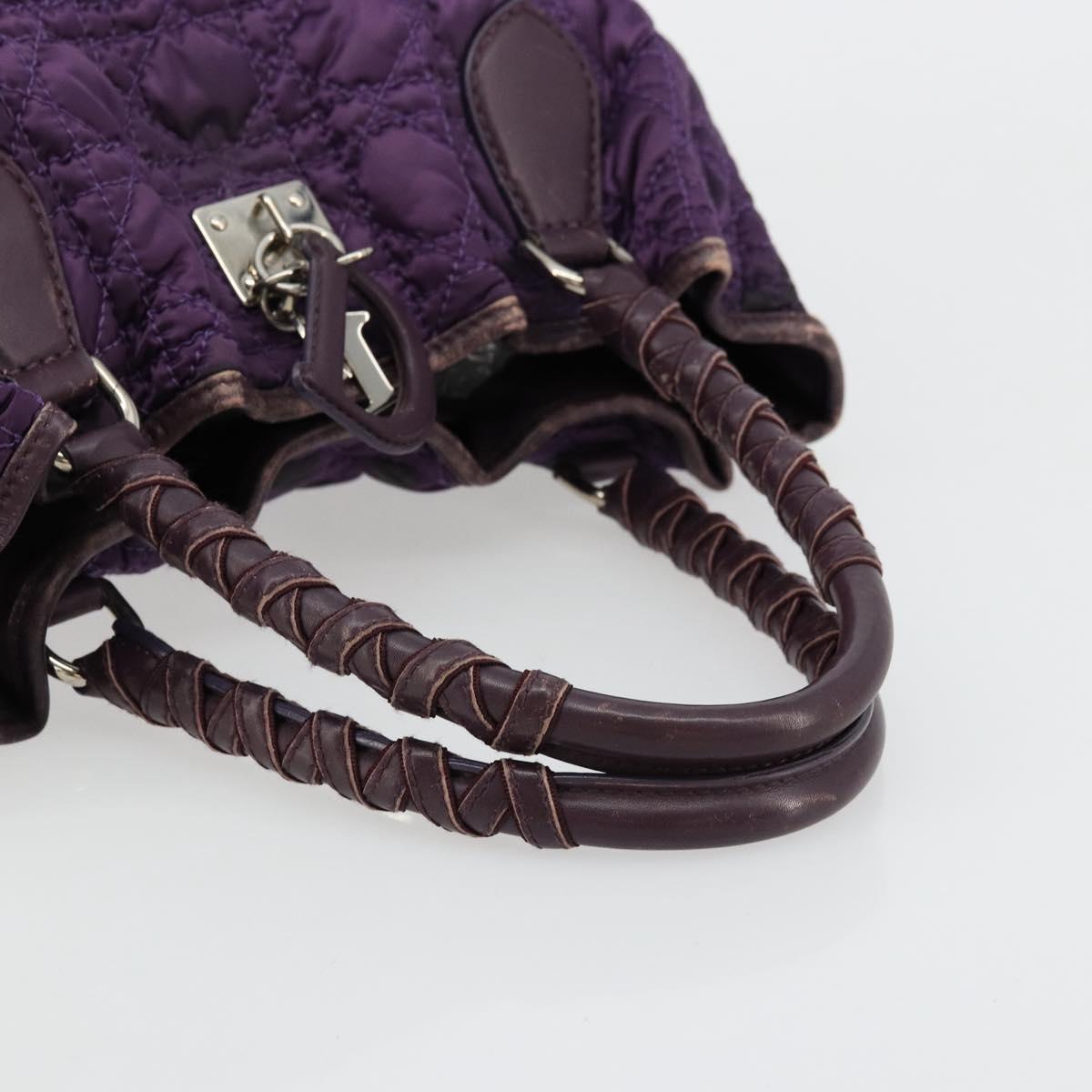 Christian Dior Canage Hand Bag Nylon Purple Silver Auth 176132