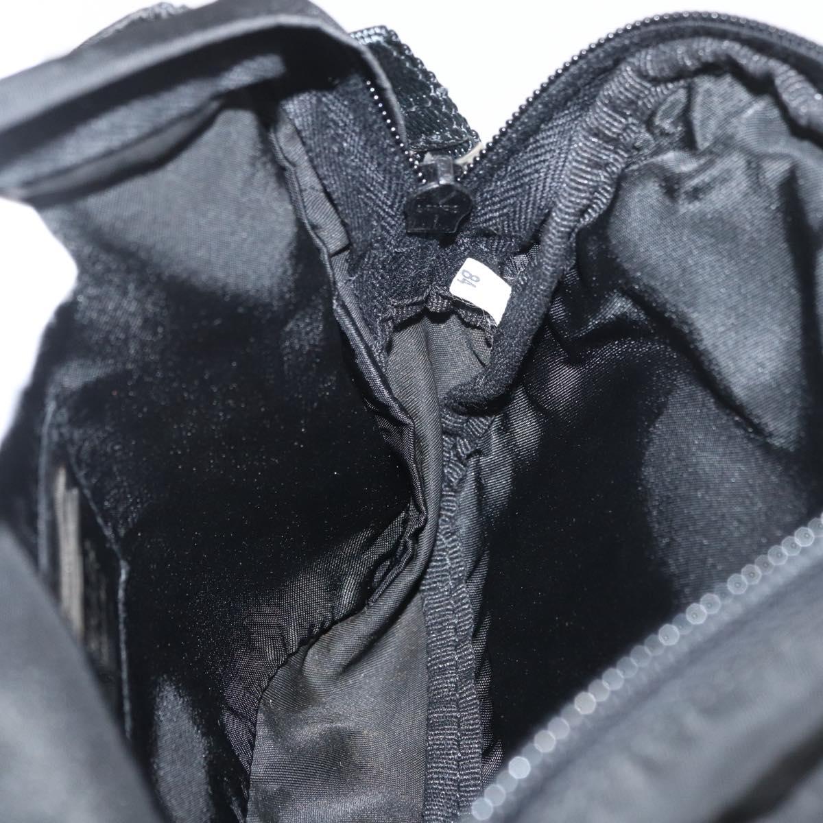 PRADA Body Bag Nylon Black Silver Auth 176176A